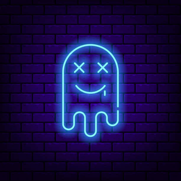 Neon Halloween Ghost Sign Background