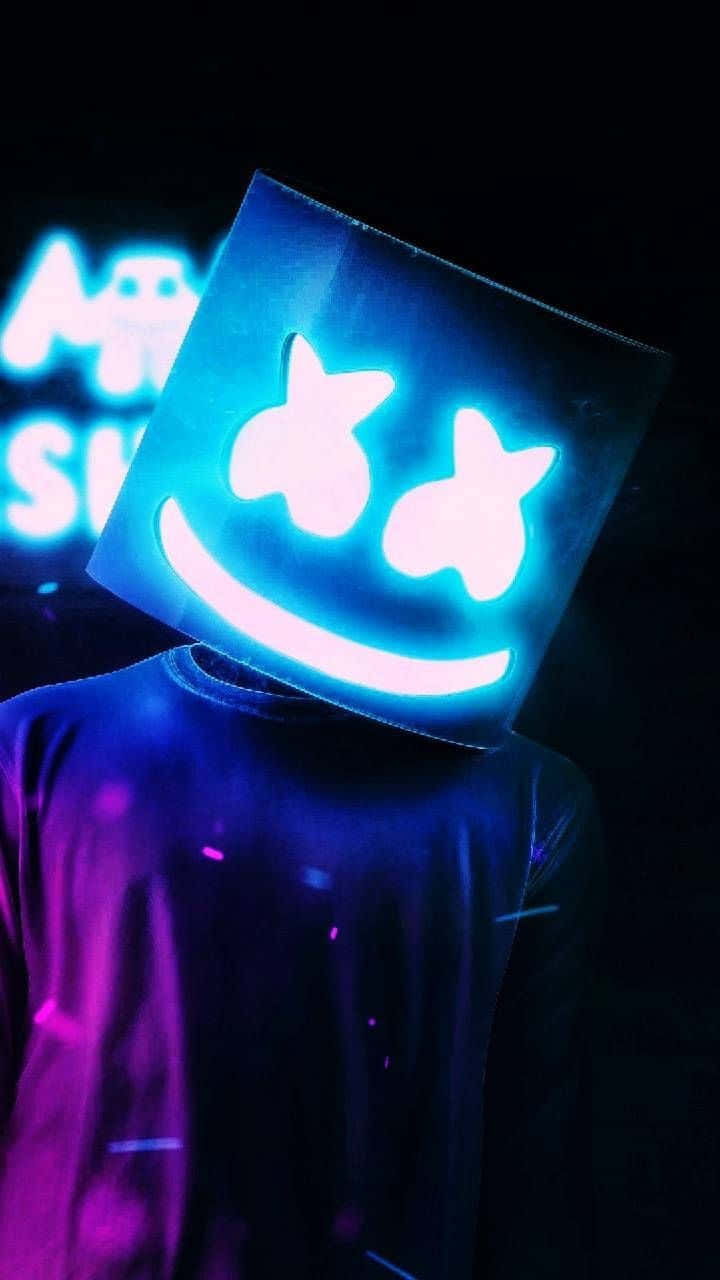 Neon Head Of Marshmallow Phone Background
