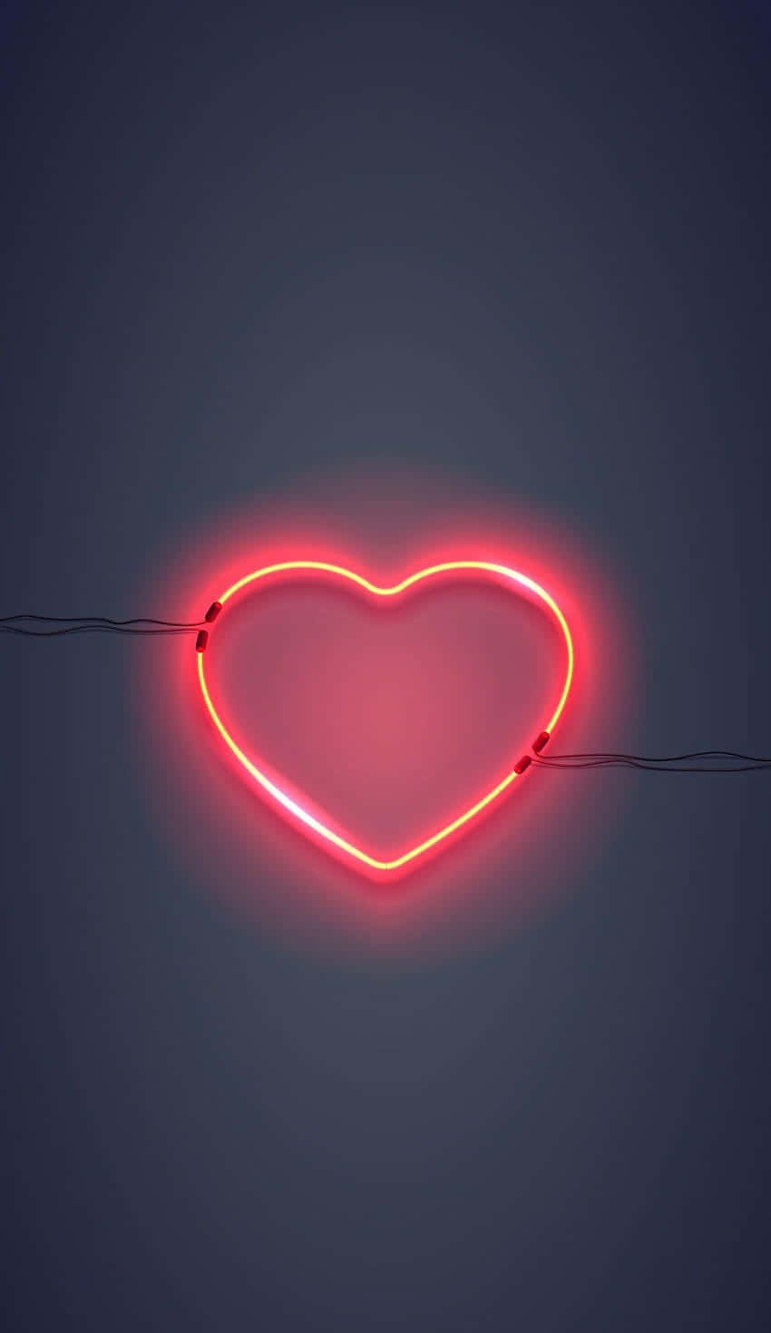 Neon Heart Glow Wall Art Background