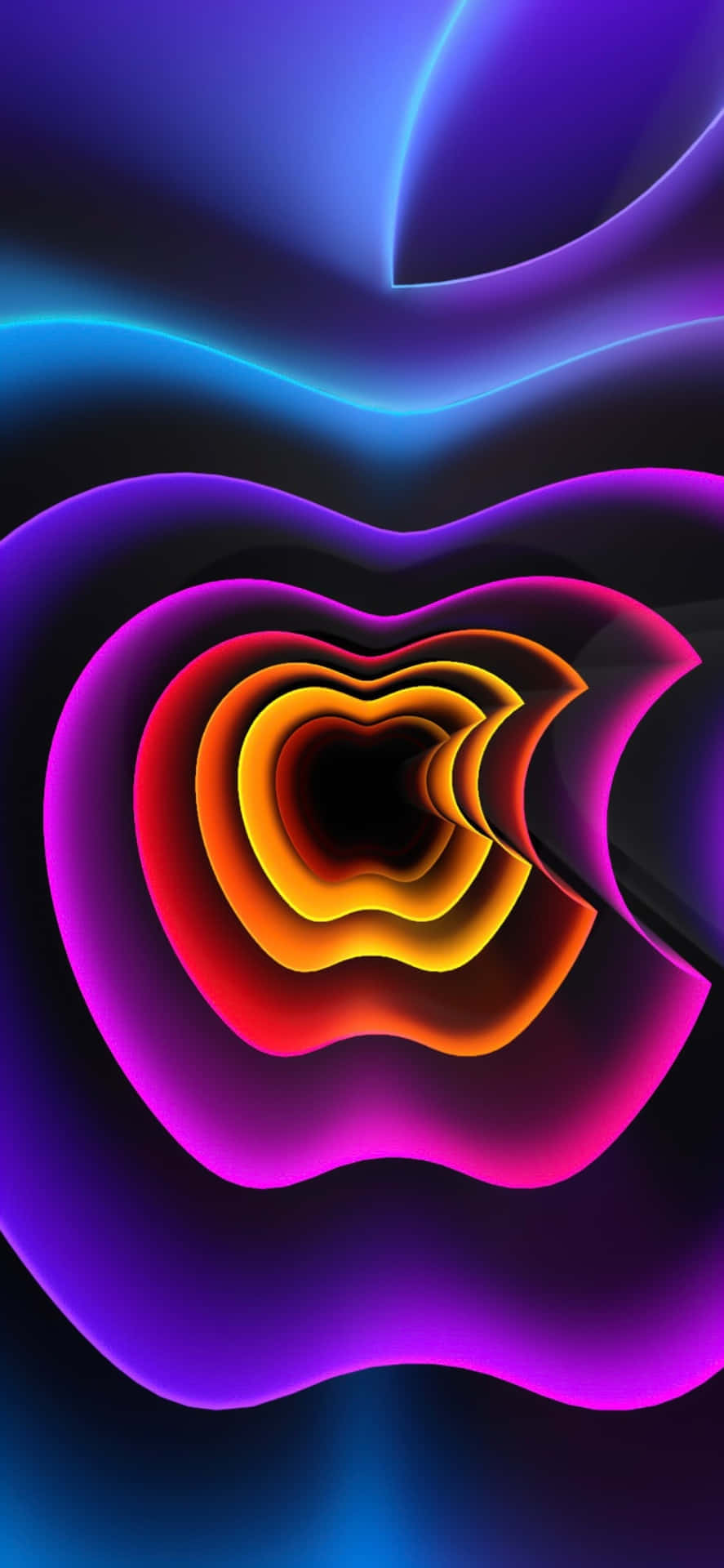 Neon Heart Vortex Background