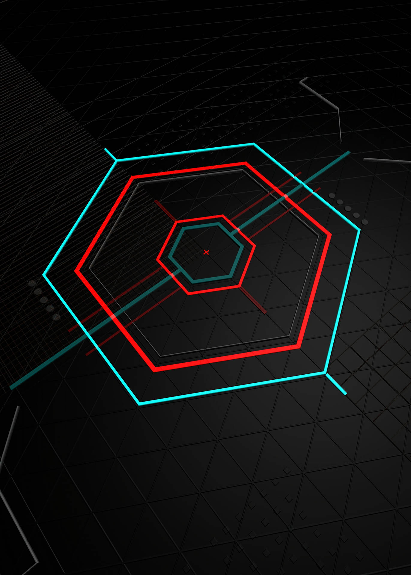 Neon Hexagon Laser Background
