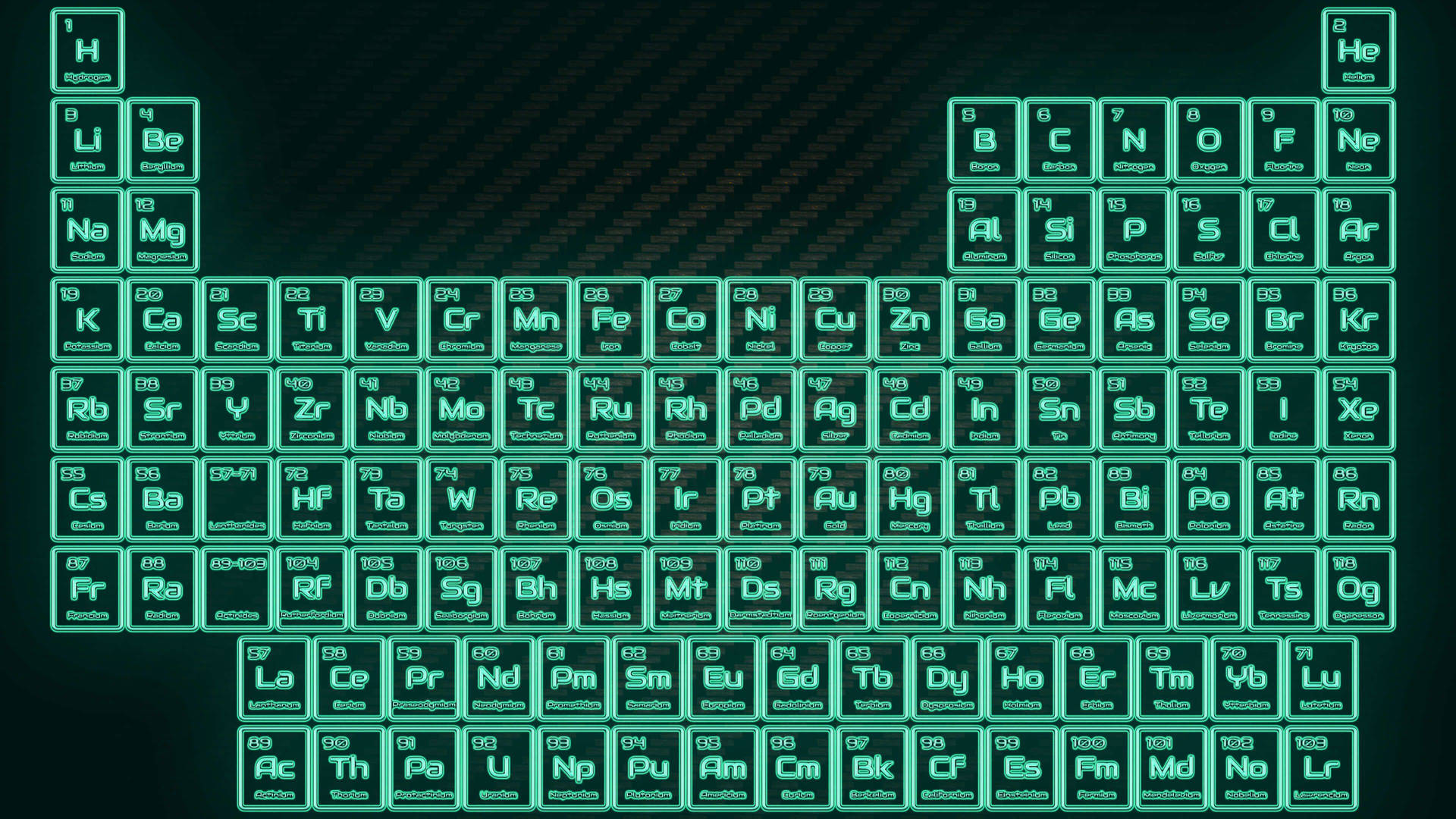Neon Keyboard Periodic Table Background