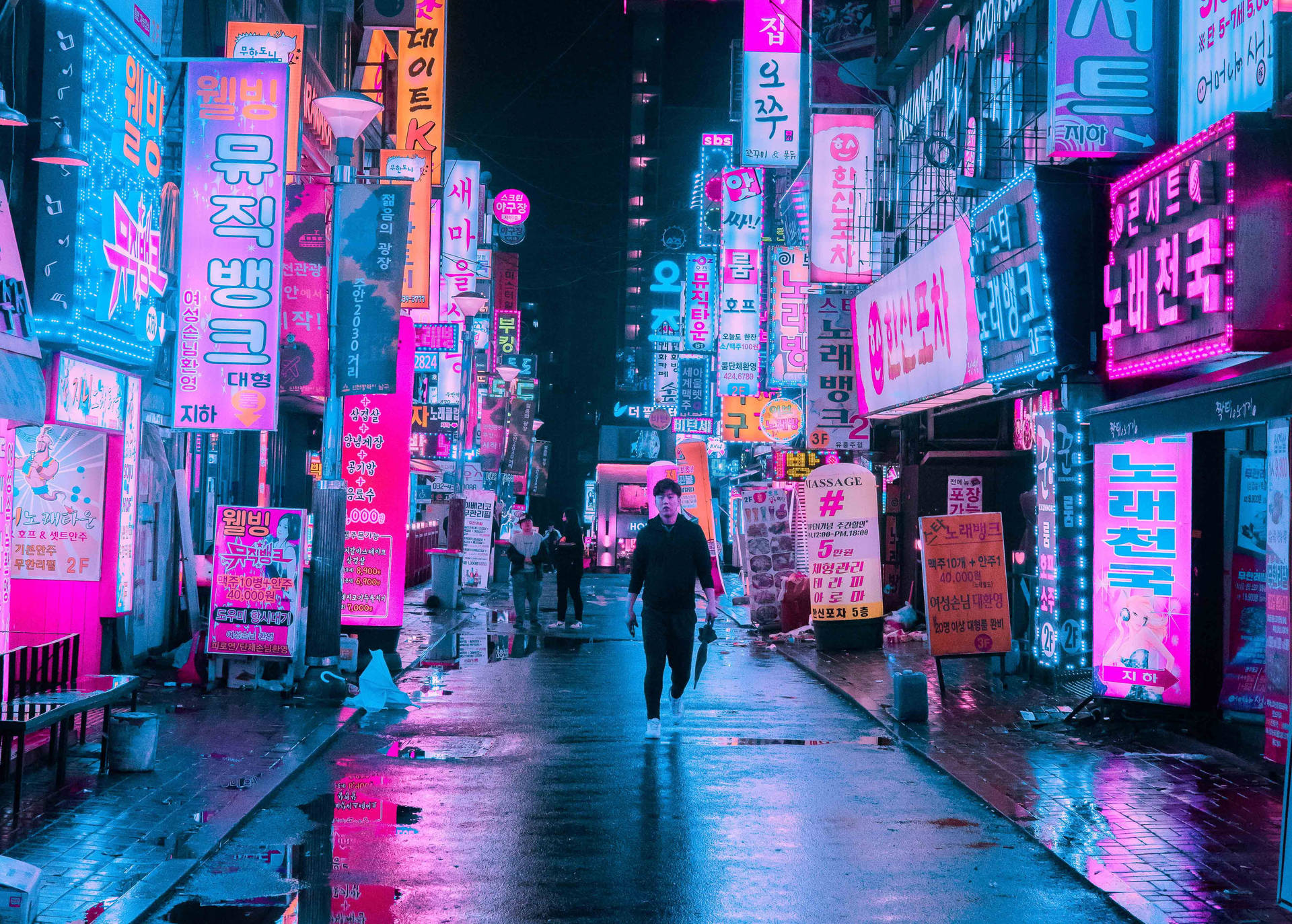 Neon Korean City 4k Pc Background