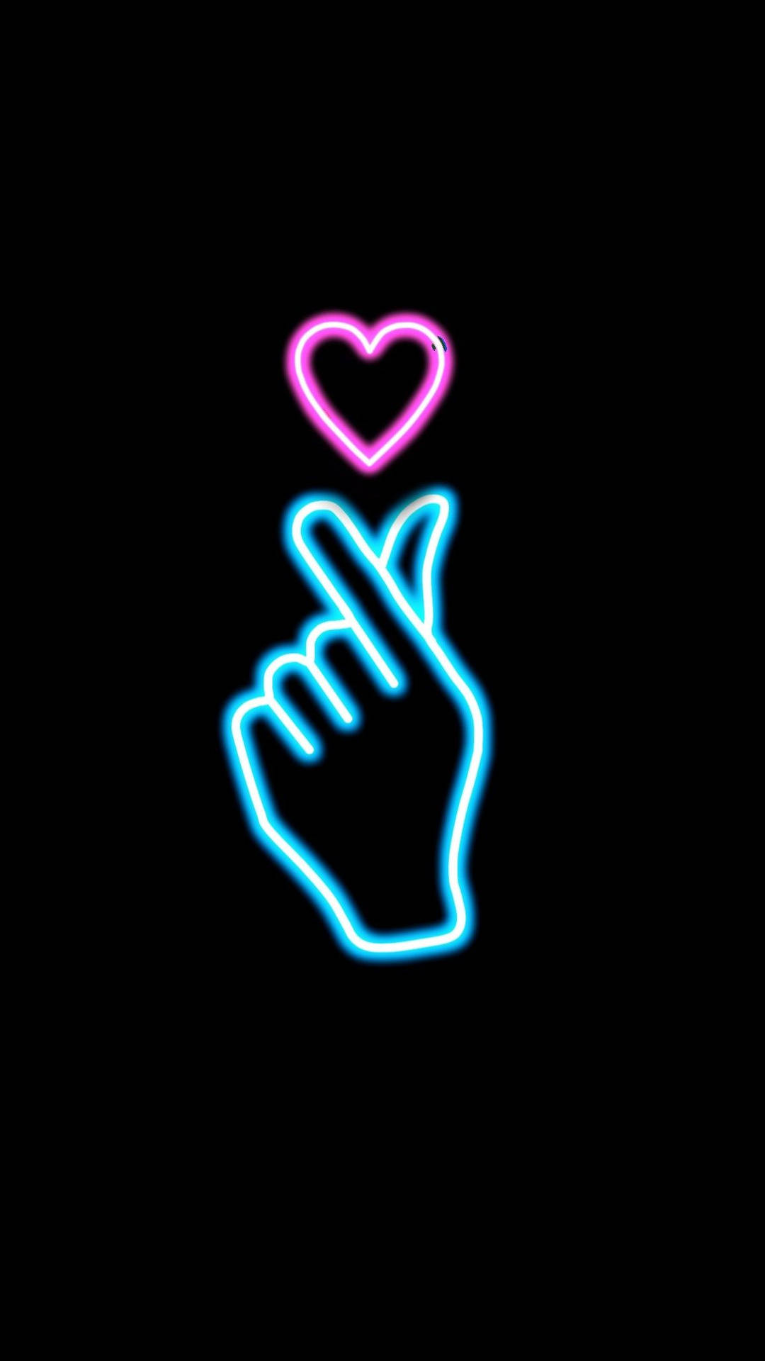 Neon Korean Finger Heart