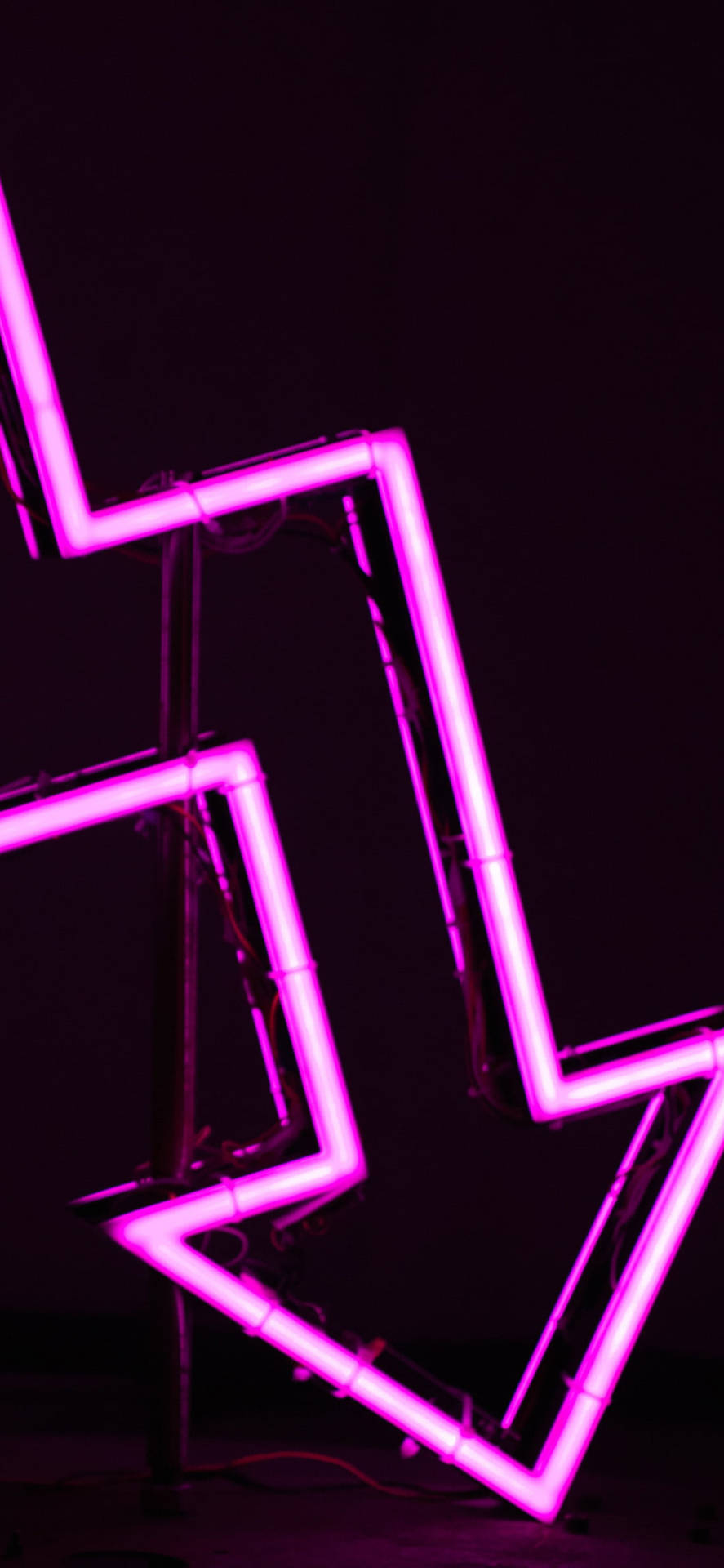 Neon Led Dark Purple Arrow Background