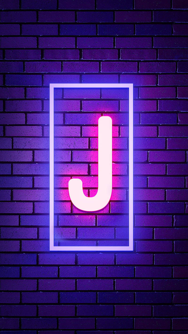 Neon Letter J Background