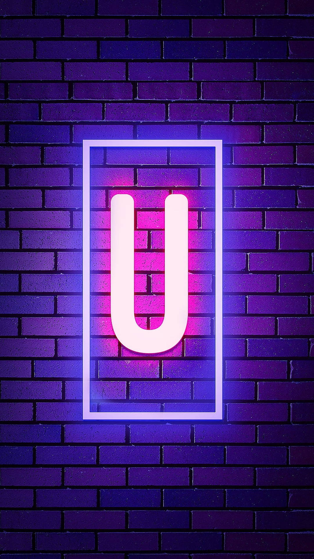 Neon Letter U Sign Background