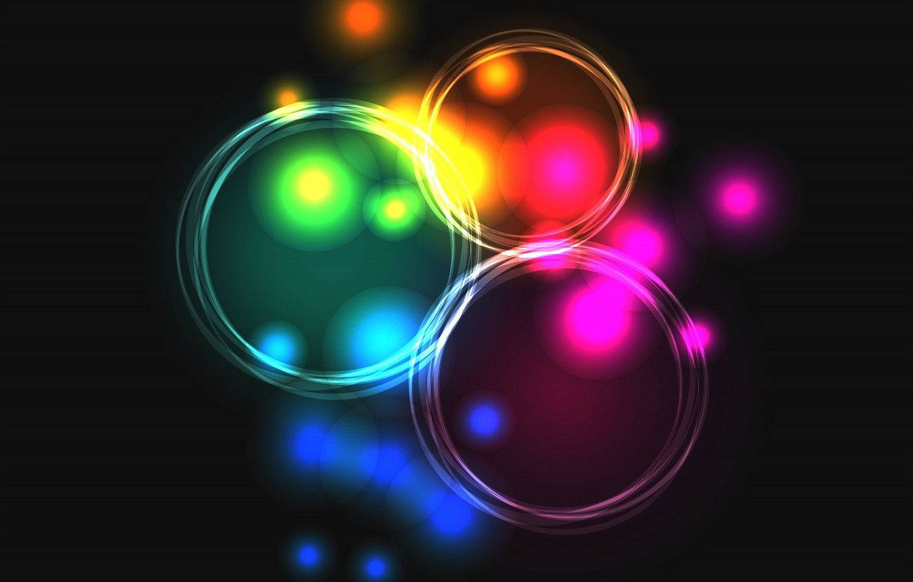 Neon Light Circles Background