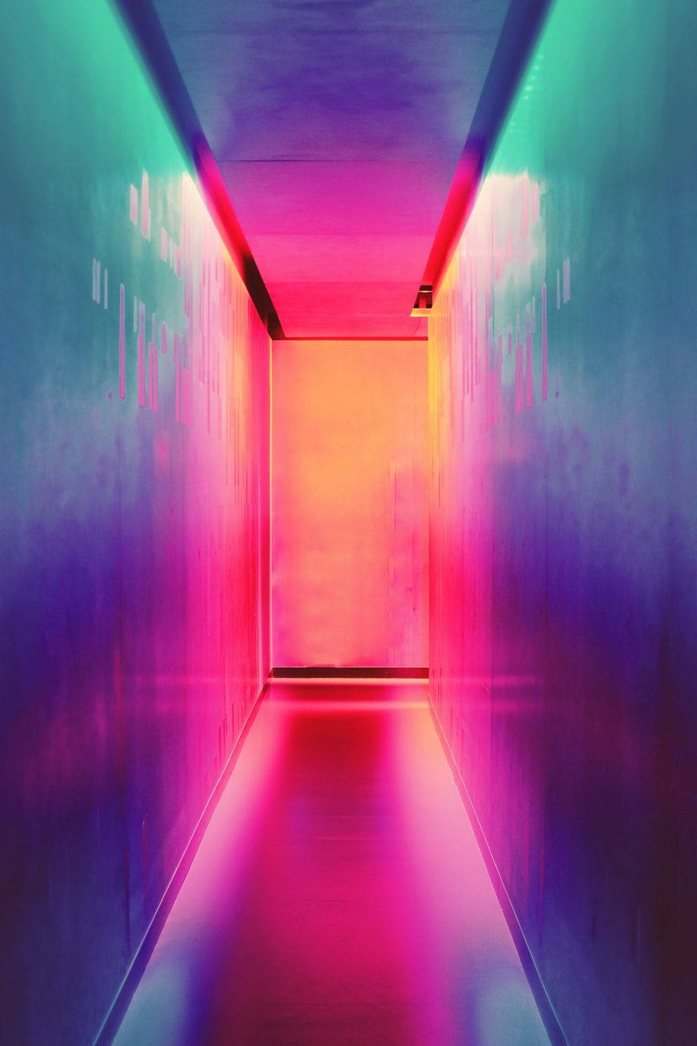 Neon Light Corridor Background