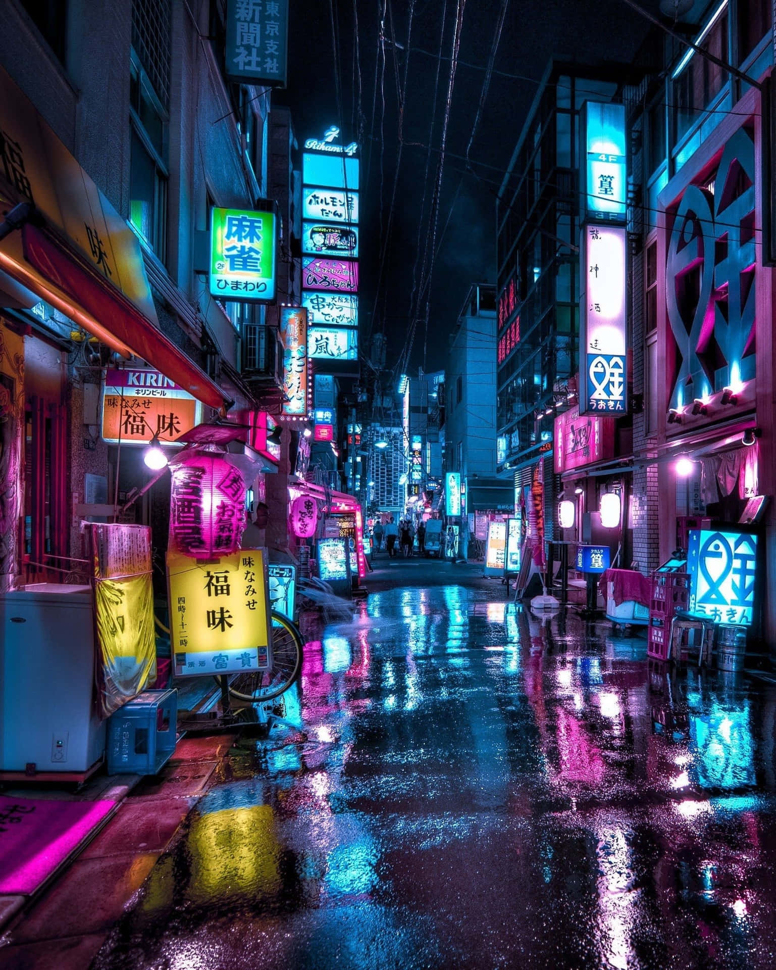 Neon Light Dance In The Heart Of Japan Background
