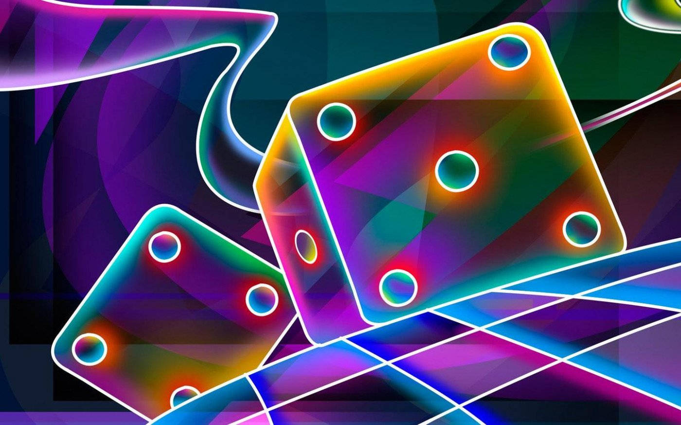 Neon Light Dice Background