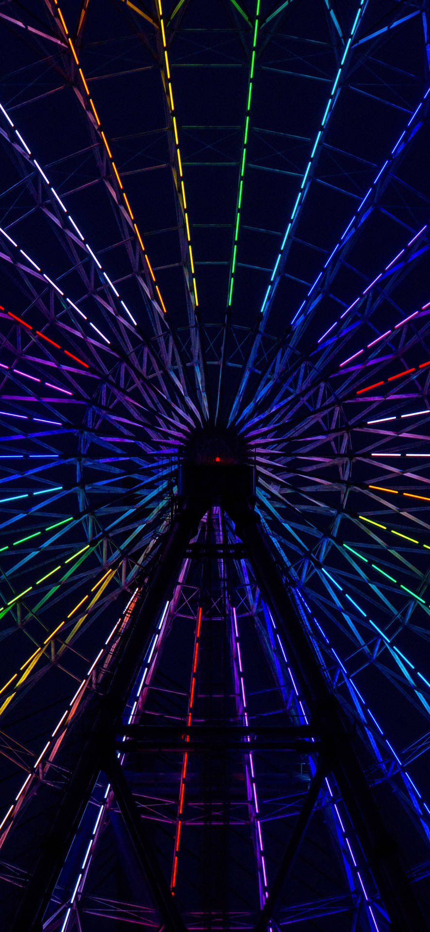 Neon Light Ferris Wheel Background