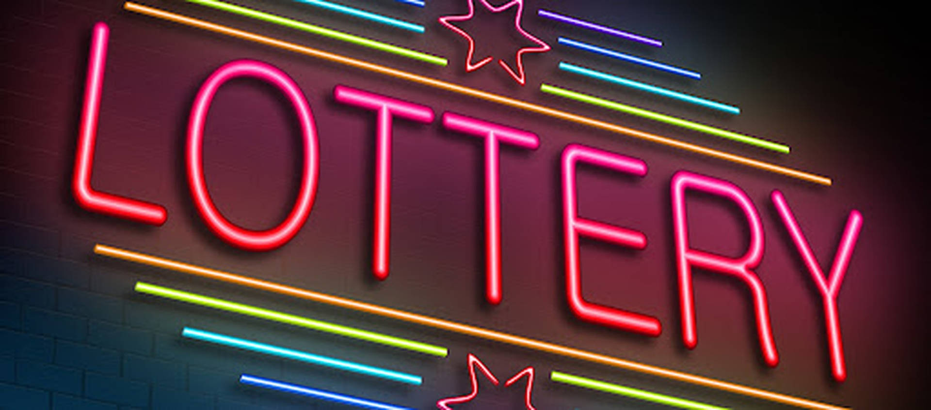 Neon Light Lottery Sign Background