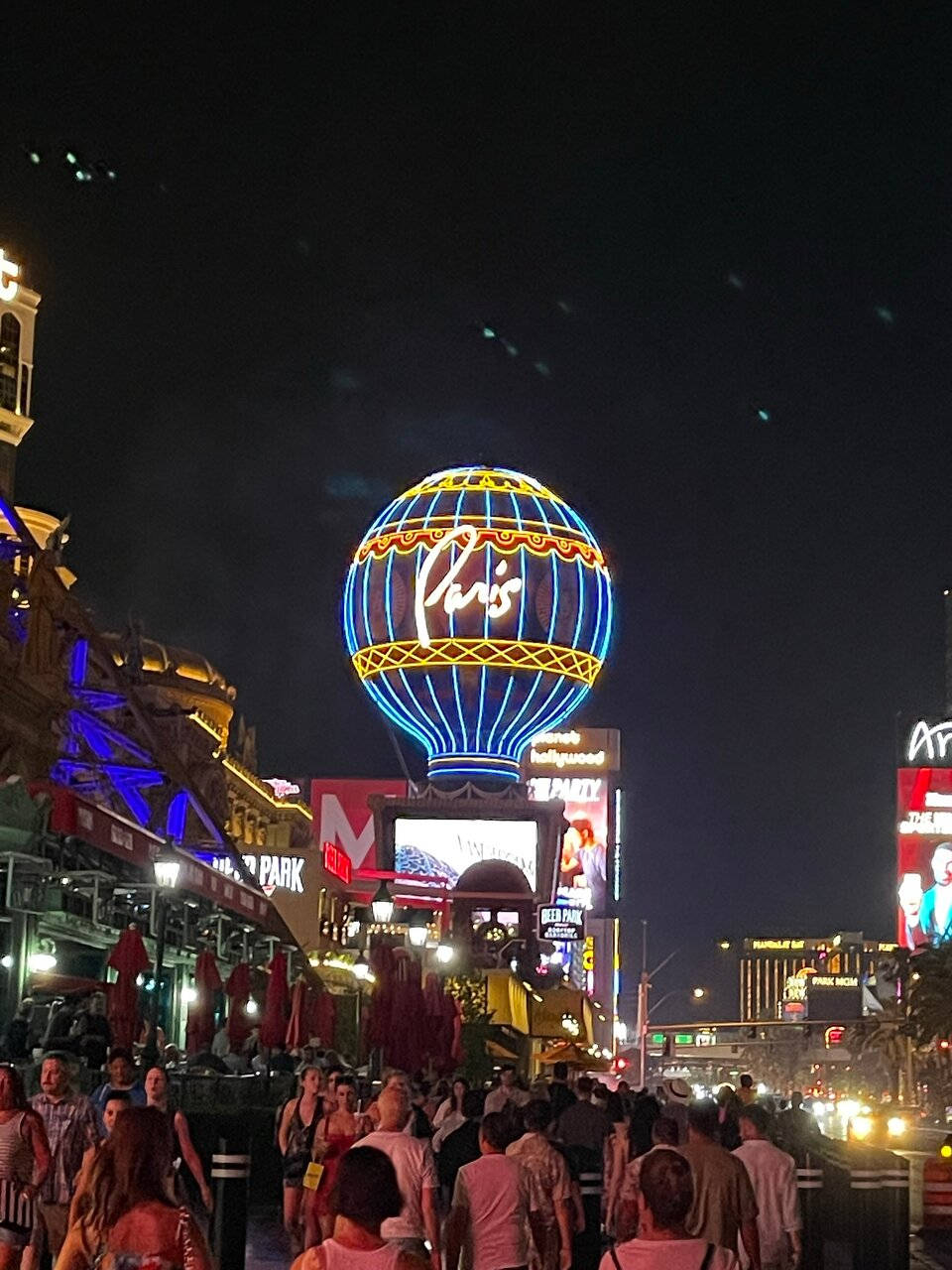 Neon-lighted Montgolfier Hot Air Balloon Paris Las Vegas