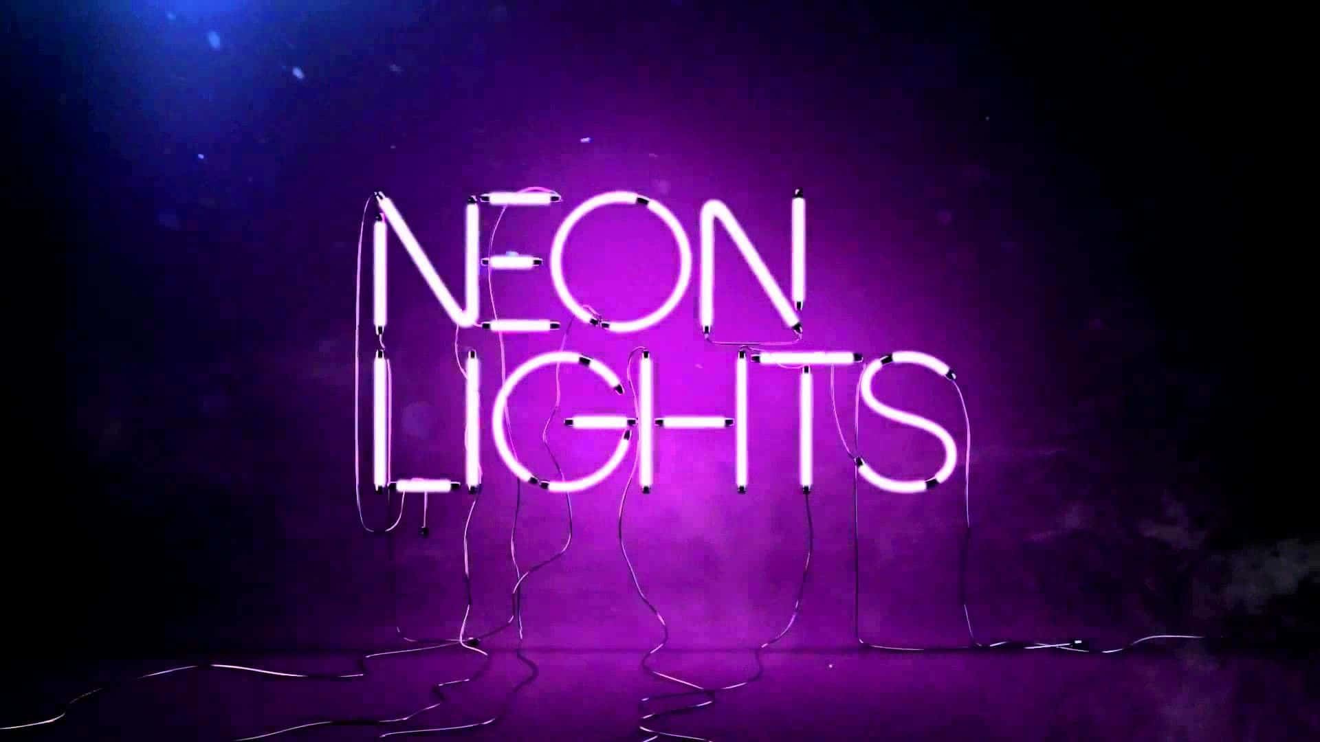 Neon Lights - A Neon Sign With A Purple Background Background