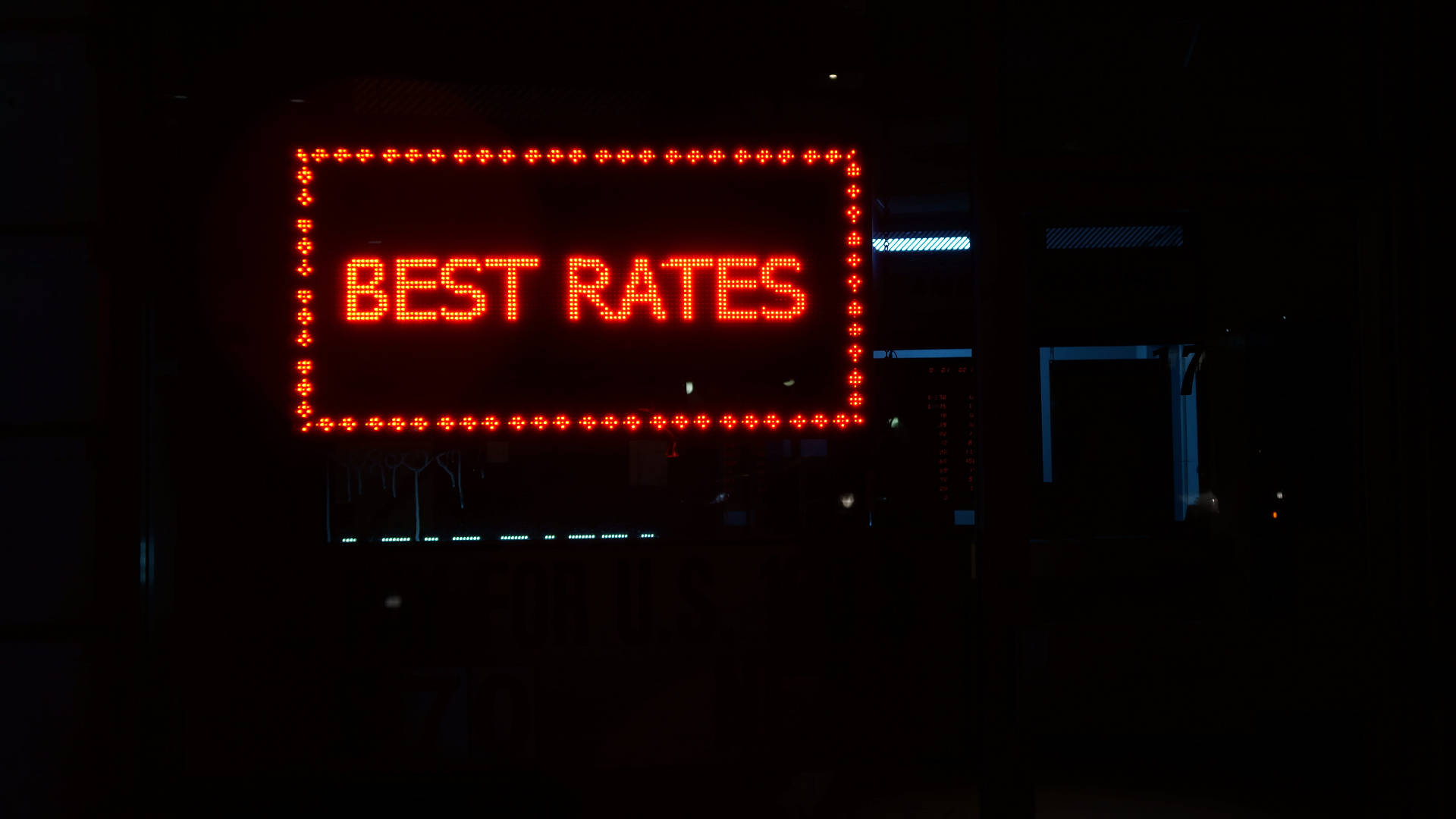 Neon Lights And Best Forex Rates Background