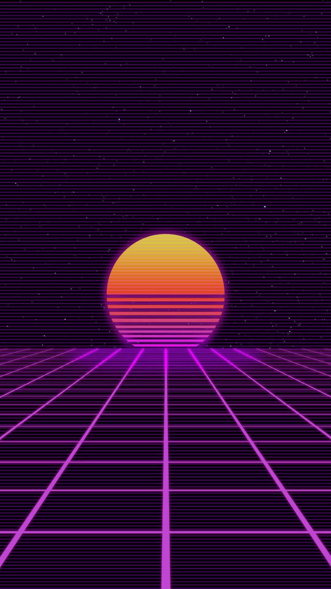 Neon Lights And Classic 80s Vibes Background