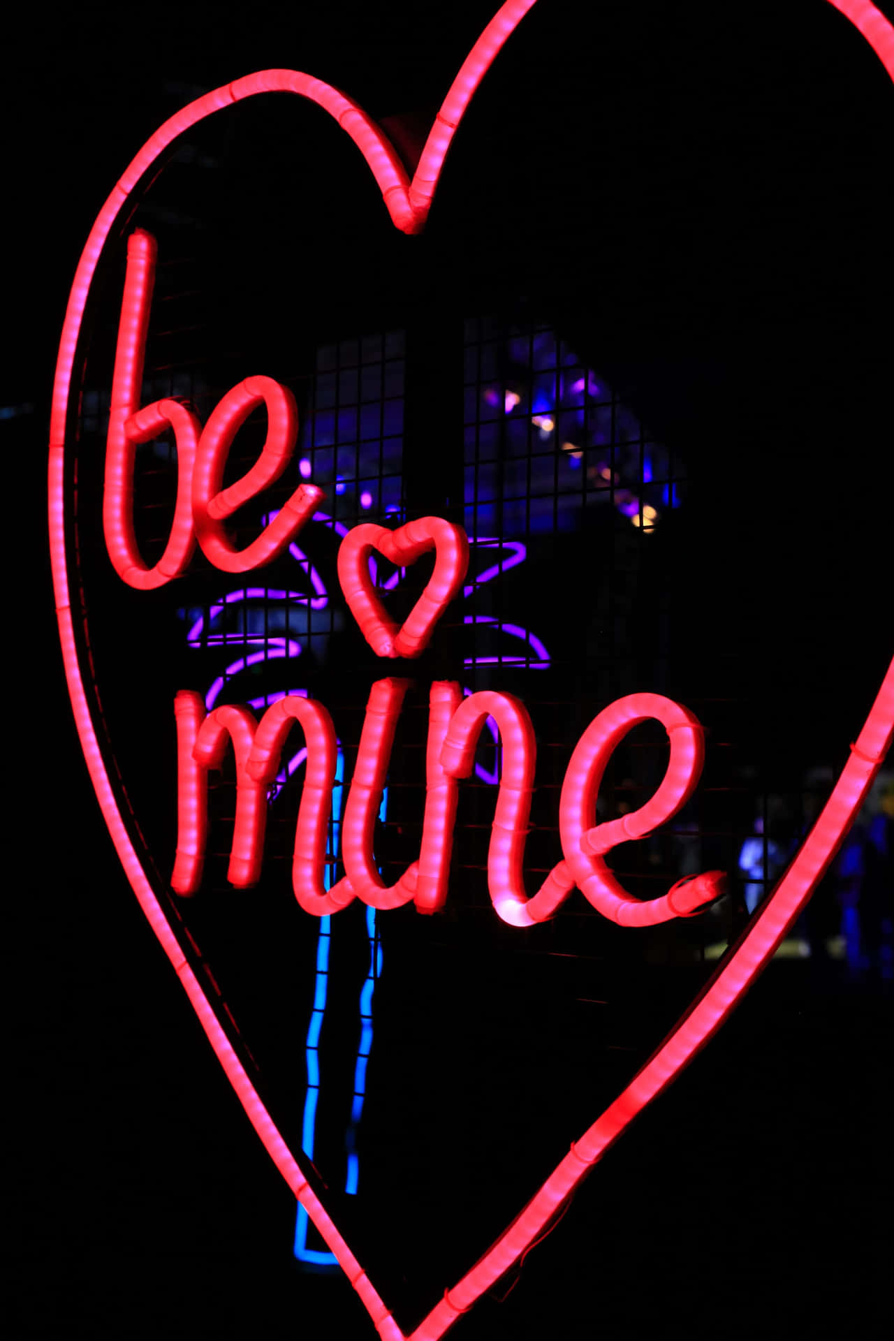 Neon Lights Be Mine Aesthetic Valentine's Day
