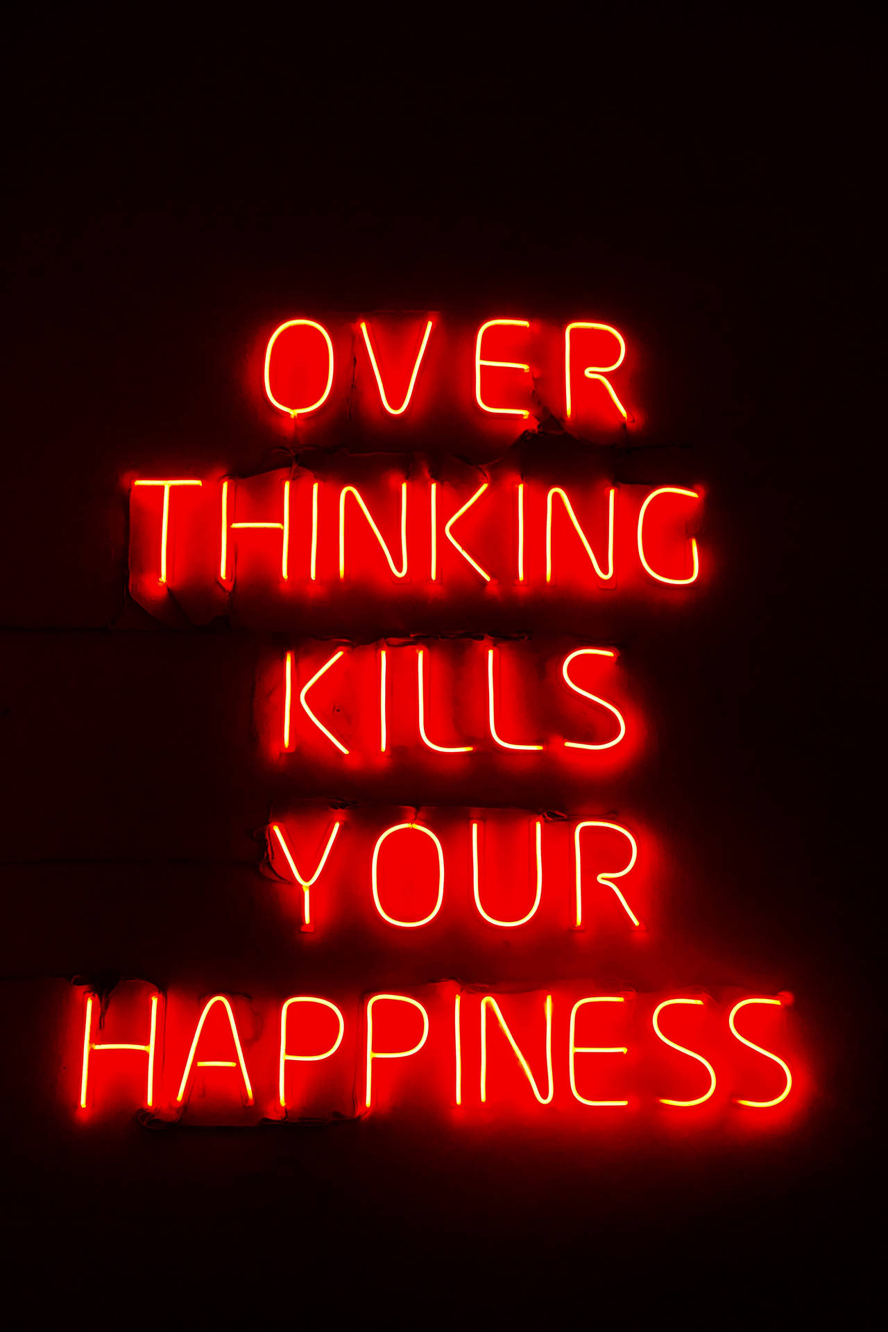 Neon Lights Happiness Quote Background