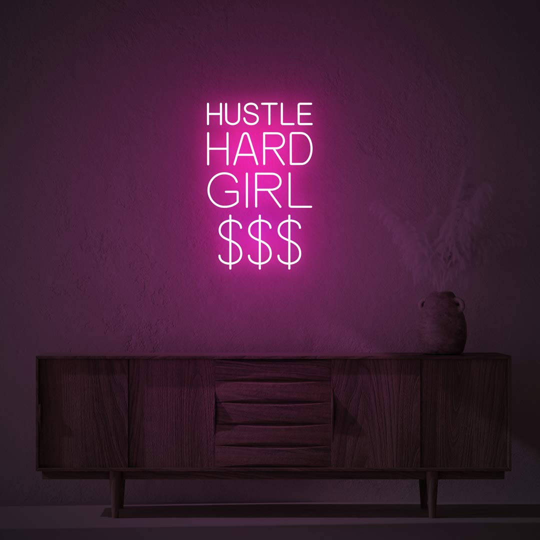 Neon Lights Hustle Hard Background