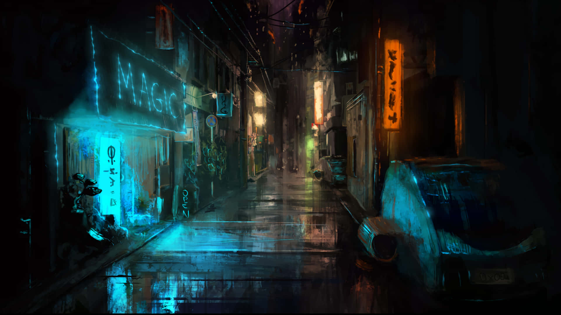 Neon Lights Illuminate The Cyberpunk Streets Of Tokyo