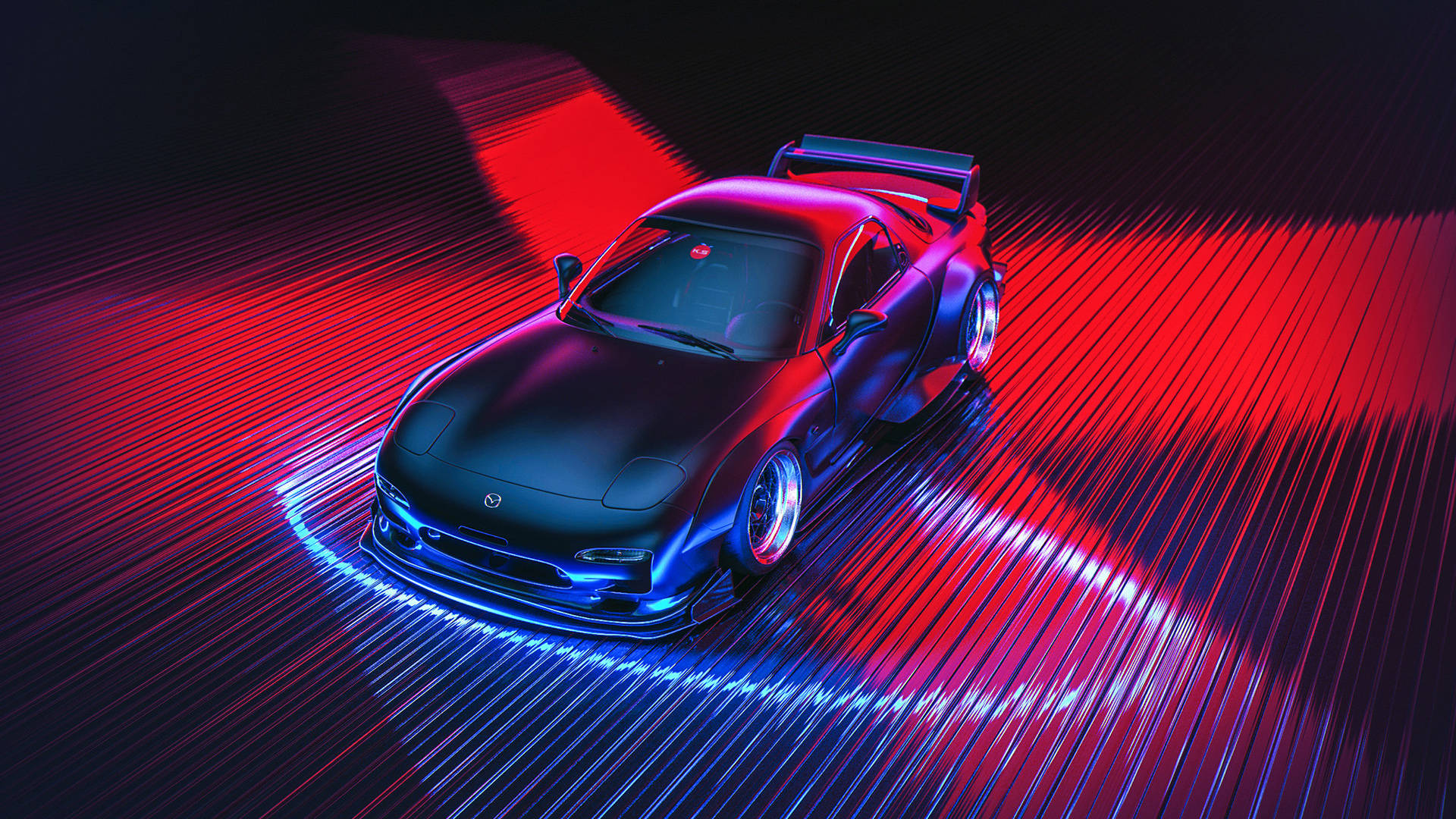 Neon Lights Mazda Rx7 Background