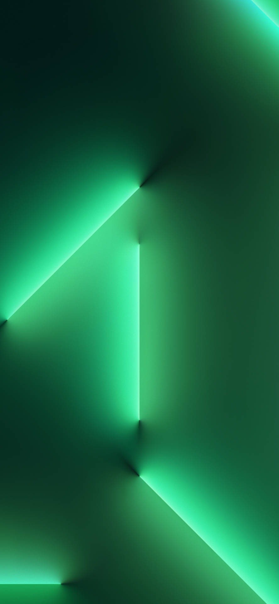 Neon Lights On A Wall Green Iphone Background