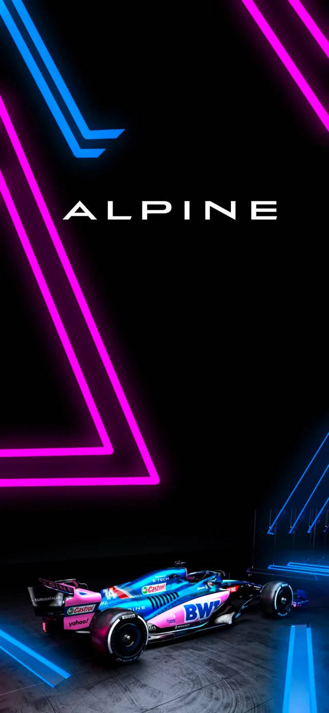 Neon Lights On Alpine Background