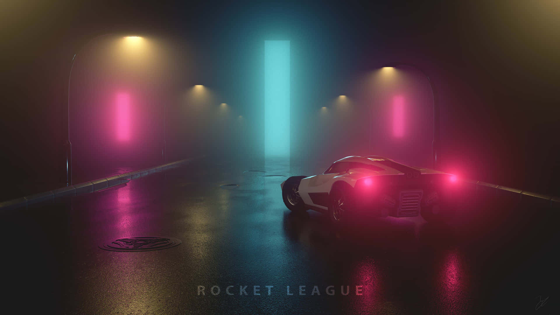 Neon Lights Rocket League 4k Background