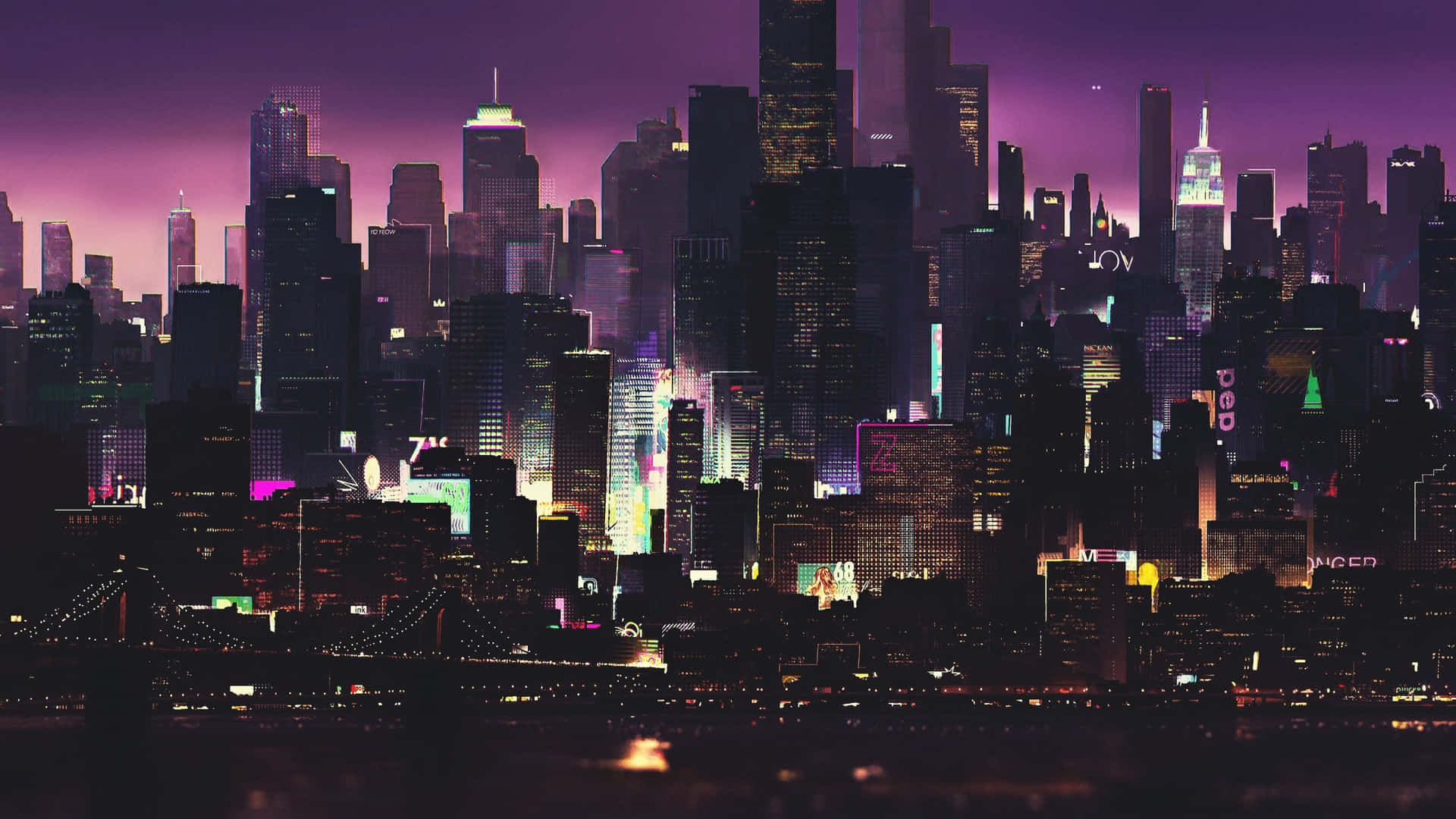 Neon Lights Sparkle To Create An Immersive Cyberpunk Night Cityscape Background