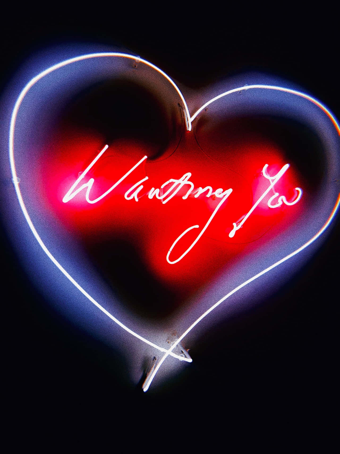 Neon Lights Waiting You Aesthetic Valentine's Day Background