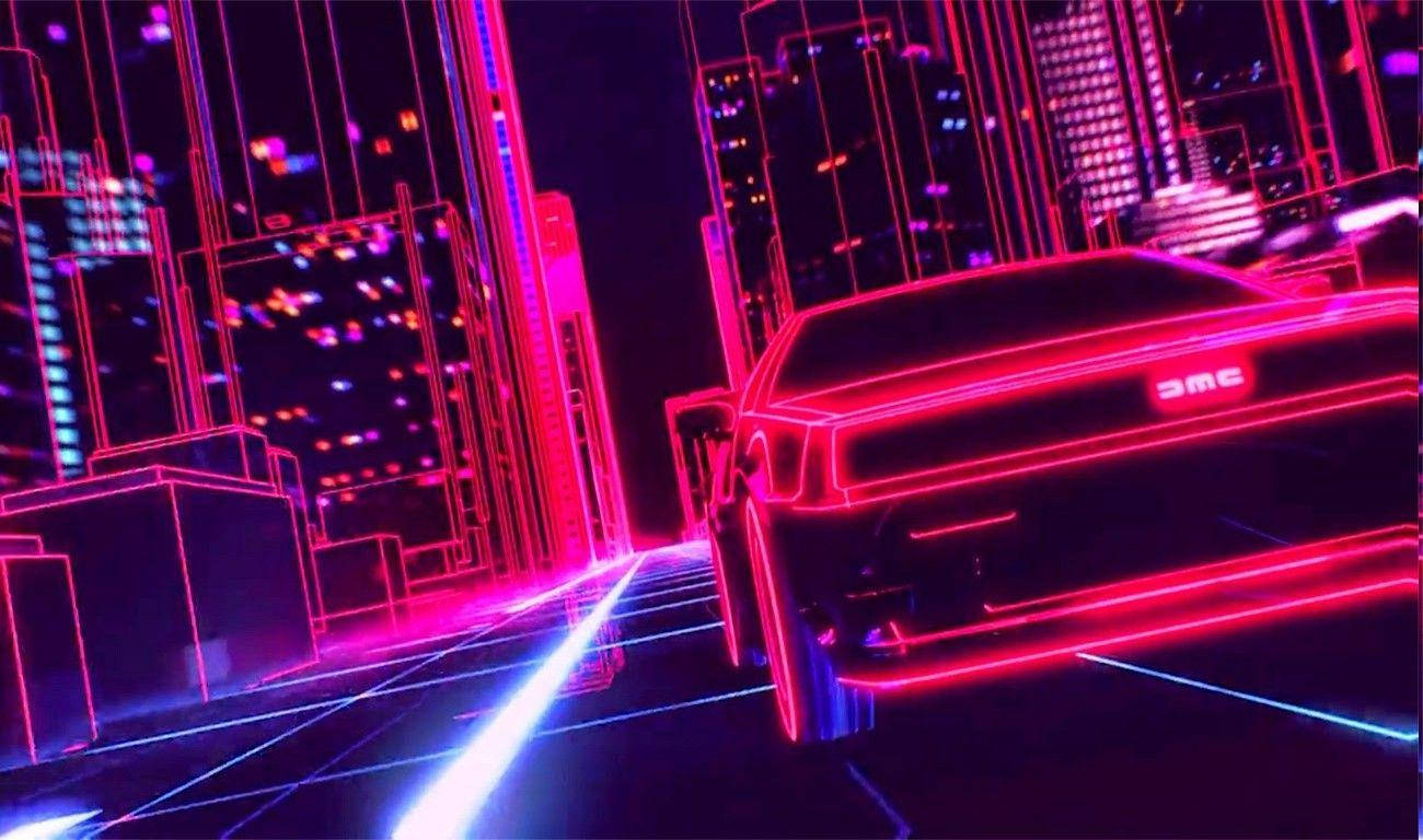 Neon Lines Car Background