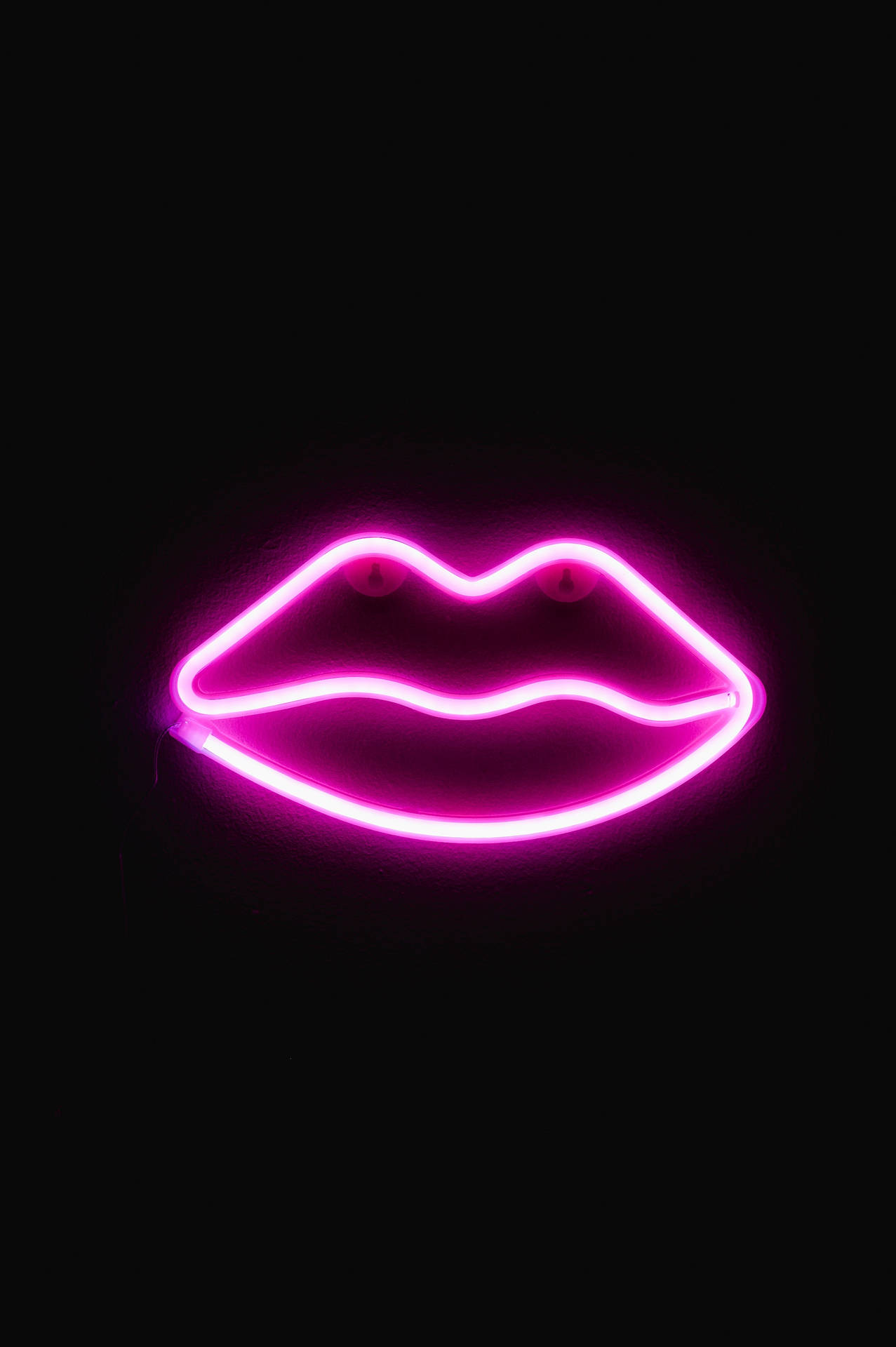 Neon Lips Black Phone
