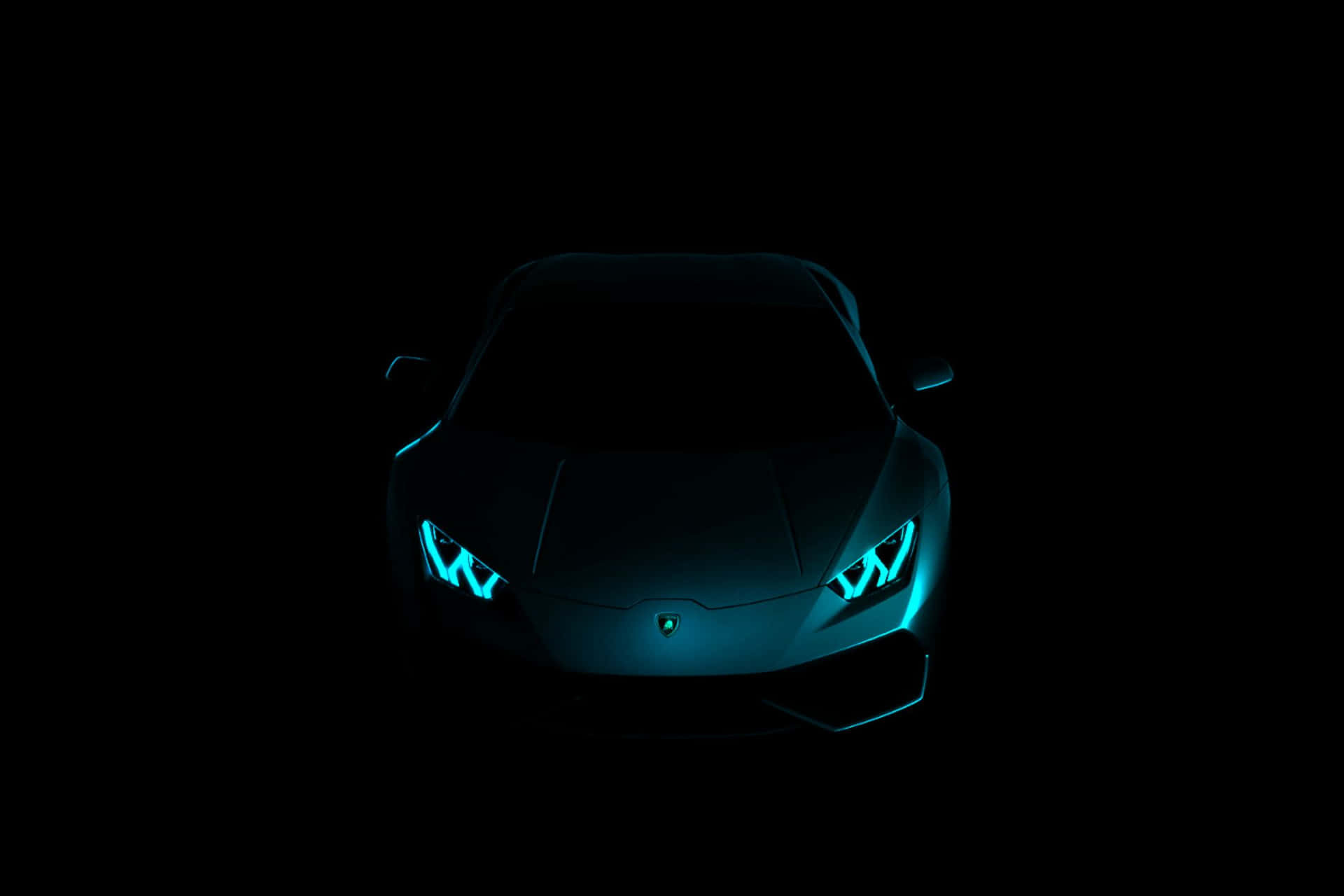 Neon Lit Black Lamborghini Dark Background Background