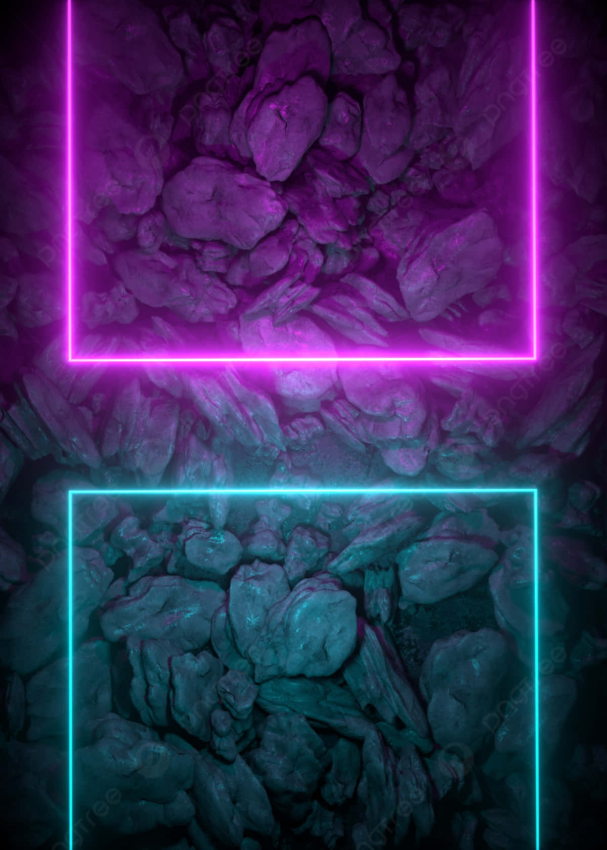 Neon Lit Rock Formation Wallpaper Background