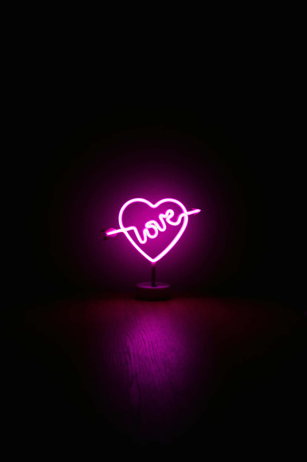 Neon Love Signin Darkness Background