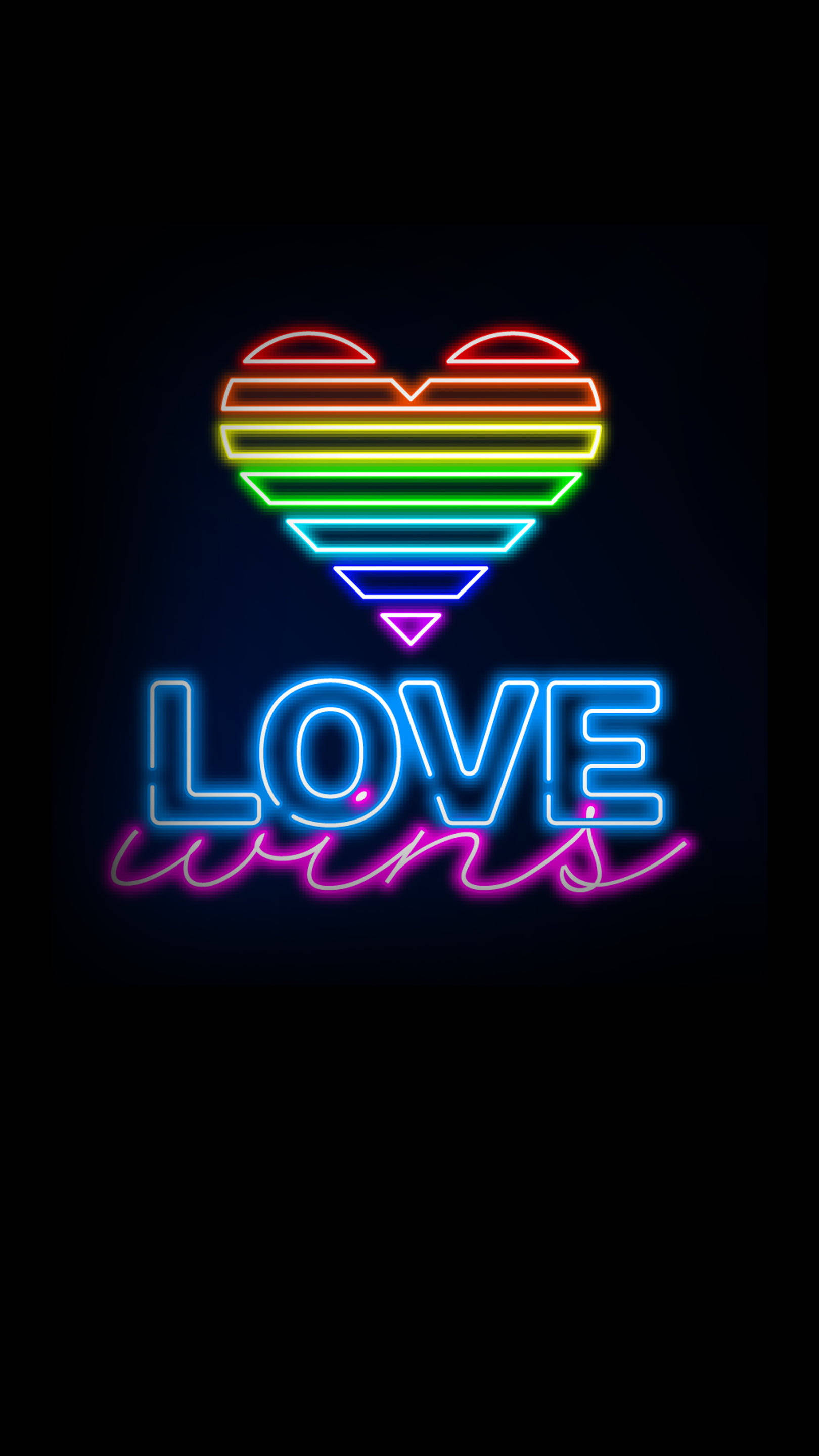 Neon Love Wins Sign Lgbt Phone Background