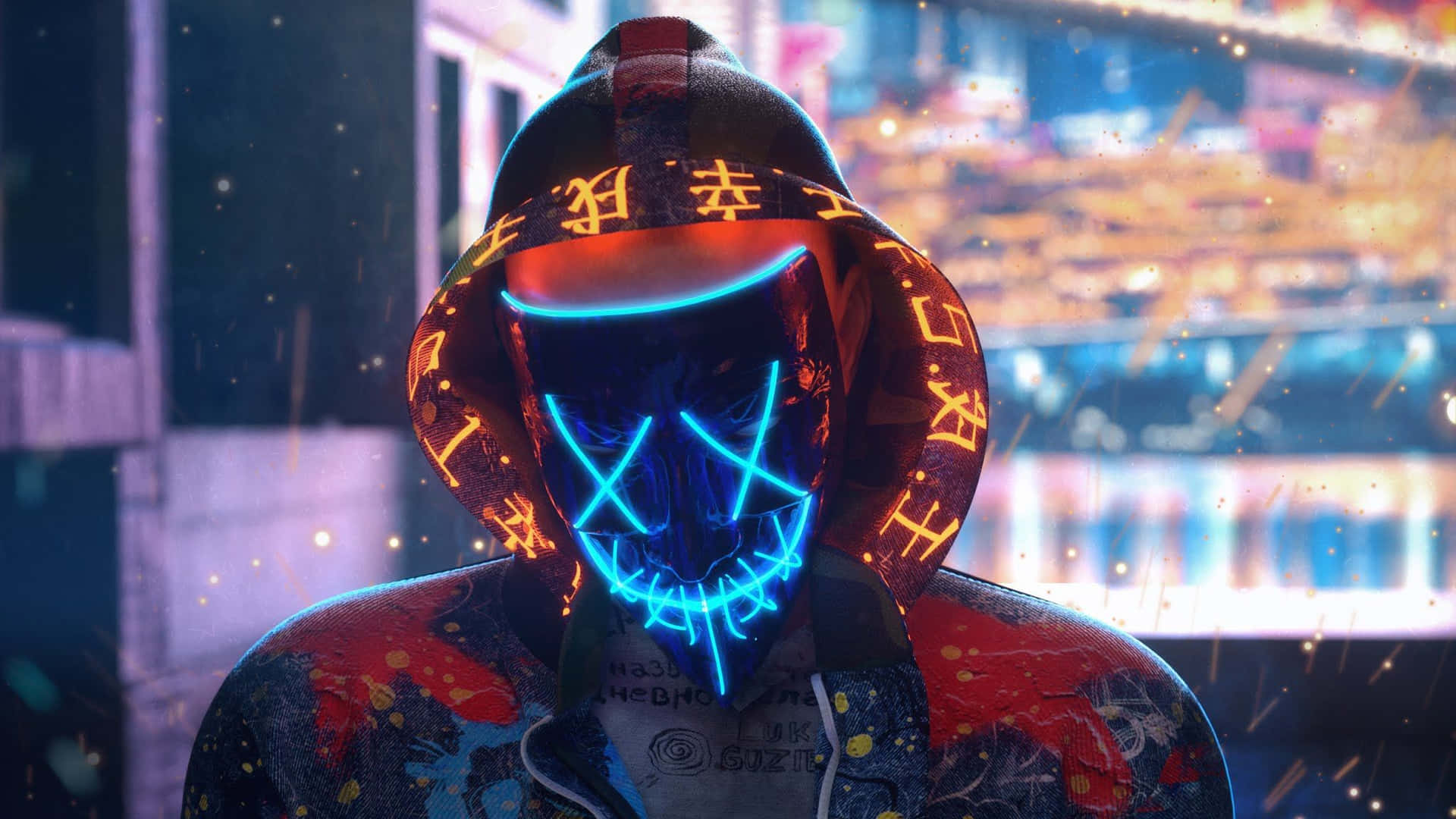 Neon Mask 2048 X 1152 Background