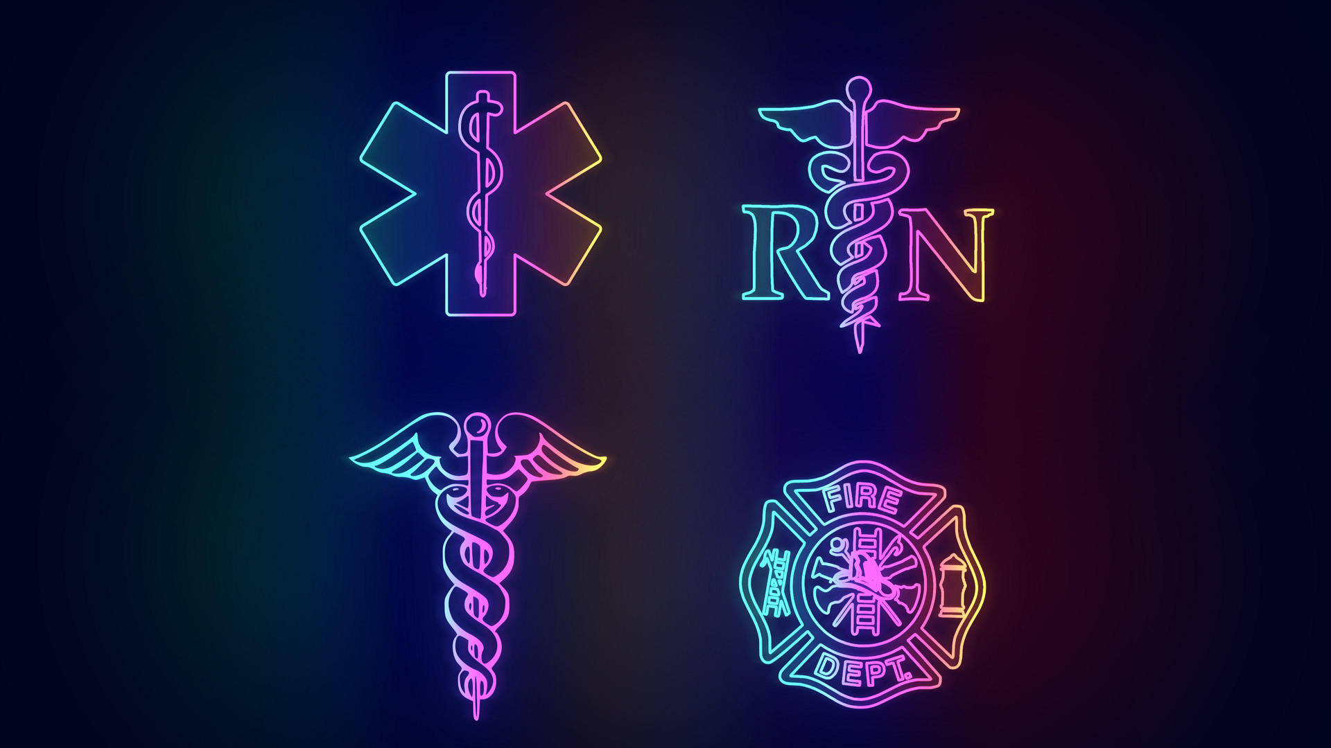 Neon Medical Symbol Collection Background