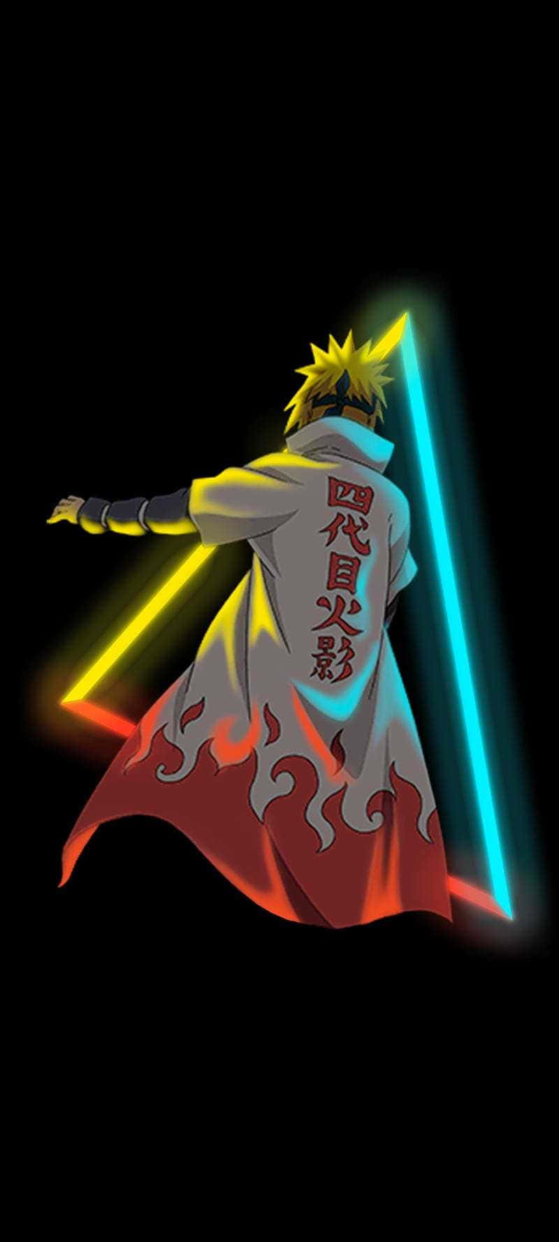 Neon Minato Namikaze Naruto Aesthetic Phone Background