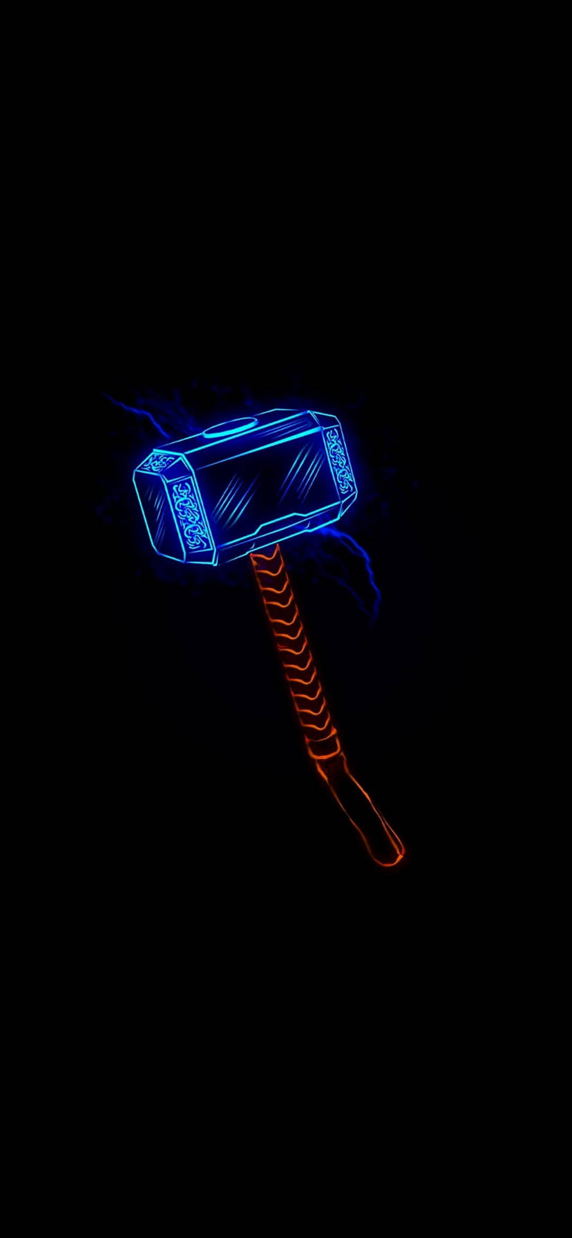 Neon Mjolnir Art Marvel Iphone Xr Background
