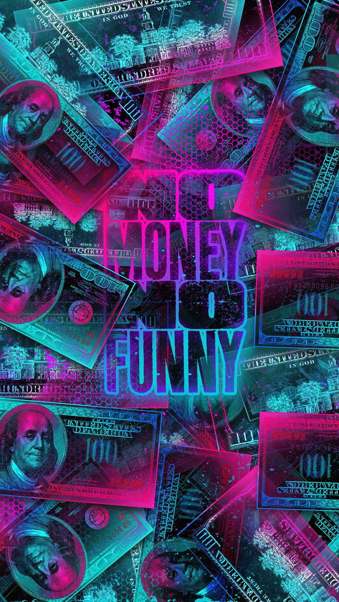 Neon Money Iphone Background