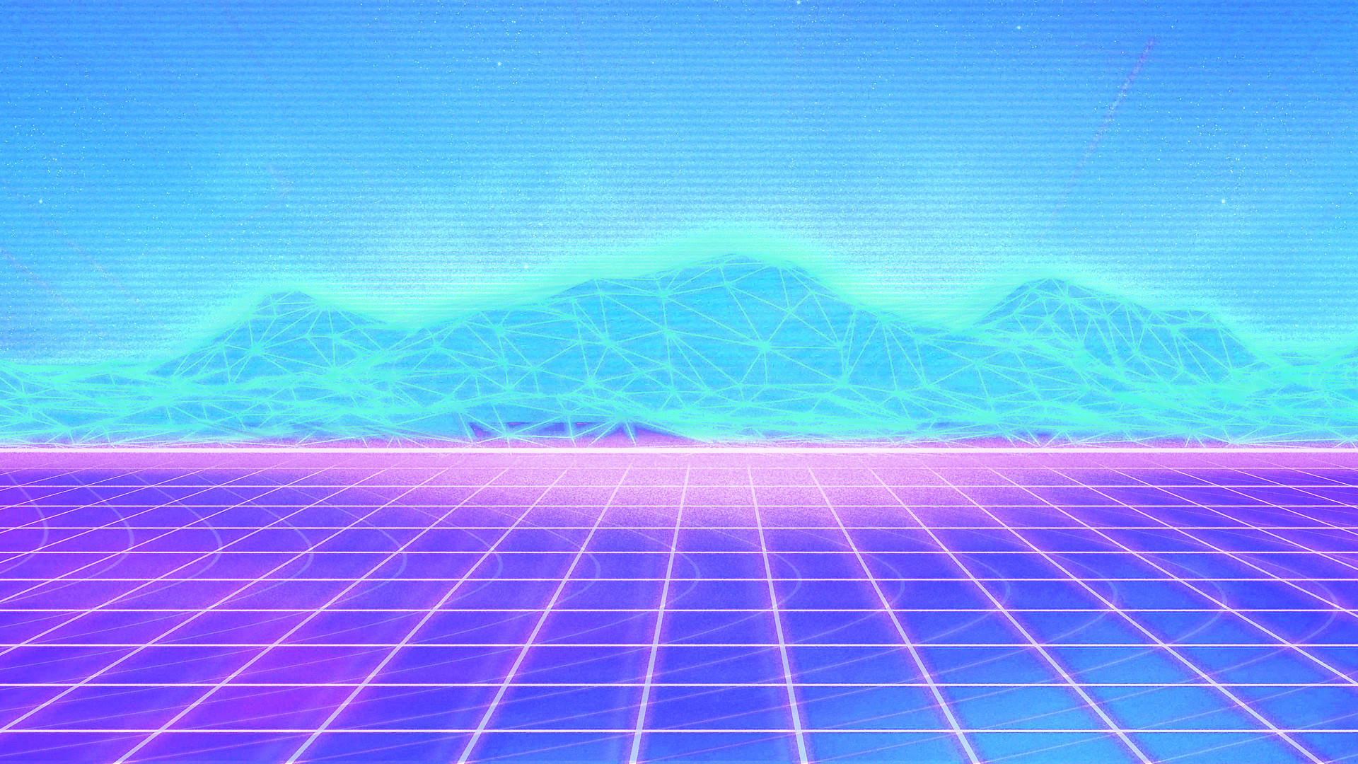 Neon Mountain Landscape Vaporwave Desktop Background