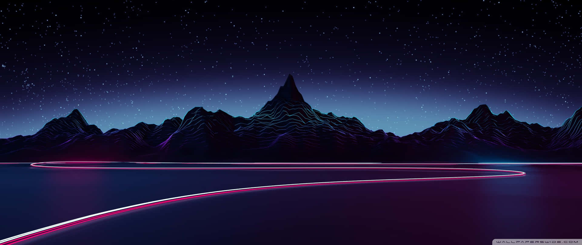 Neon Mountain Landscape Wallpaper