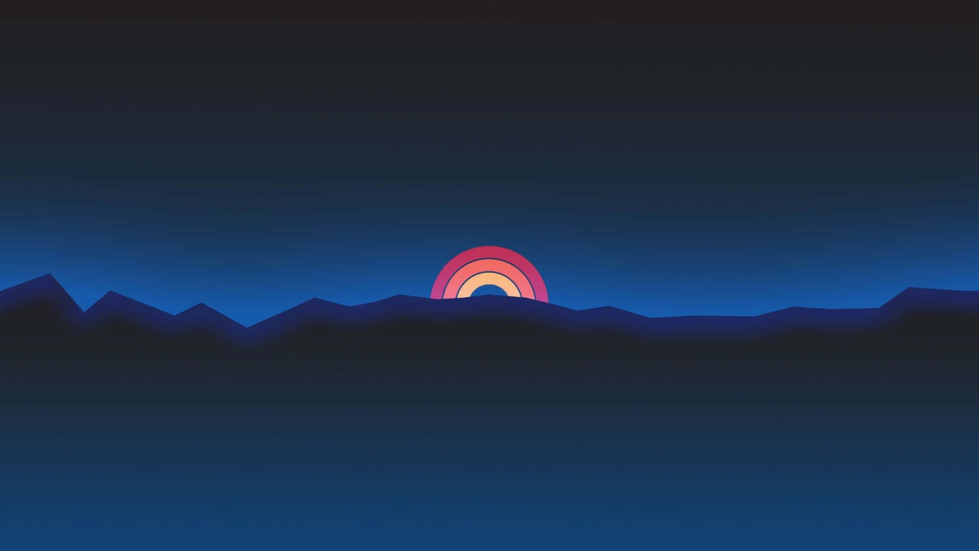 Neon Mountain Sunset Background