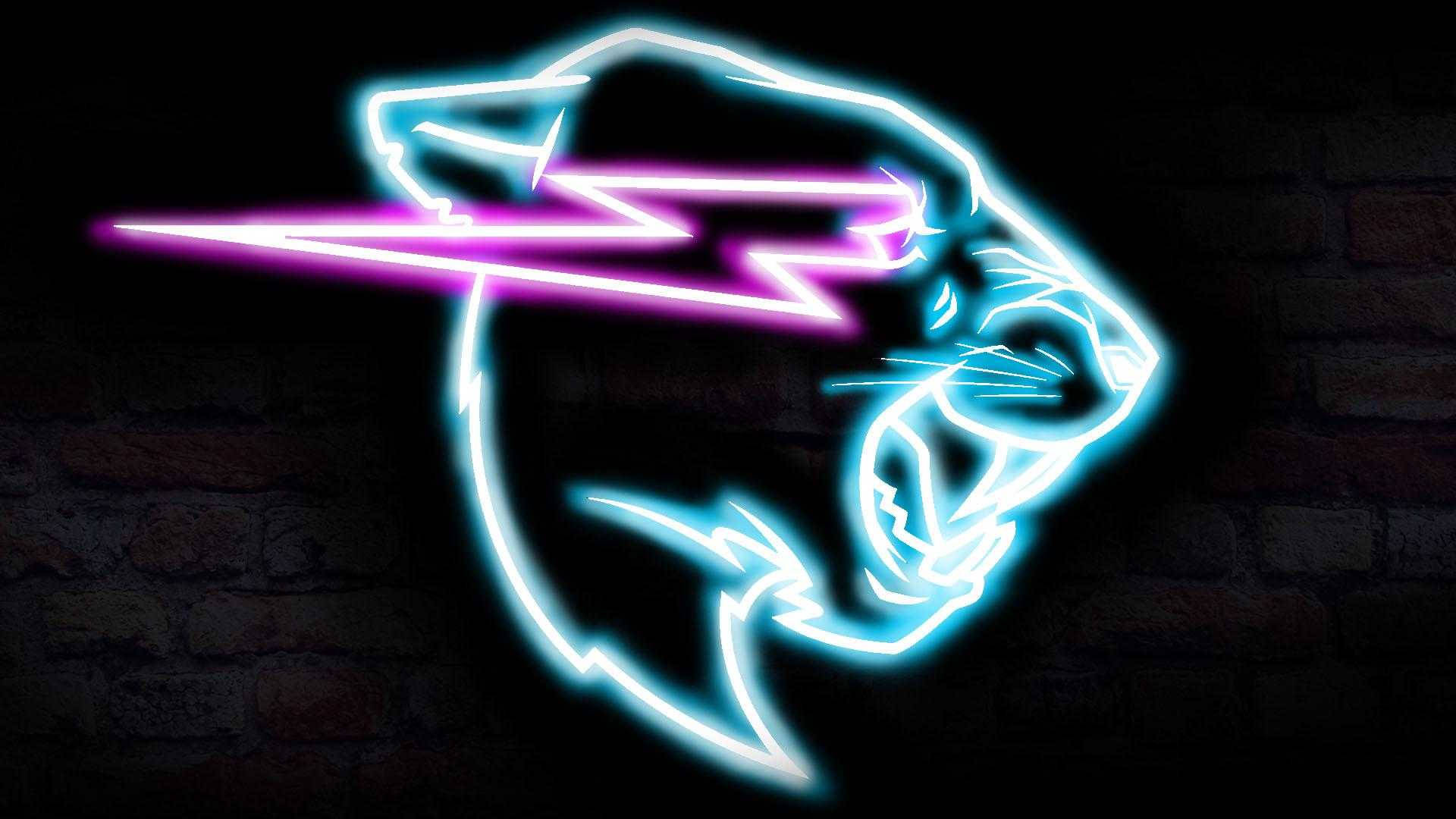 Neon Mr Beast Logo Background