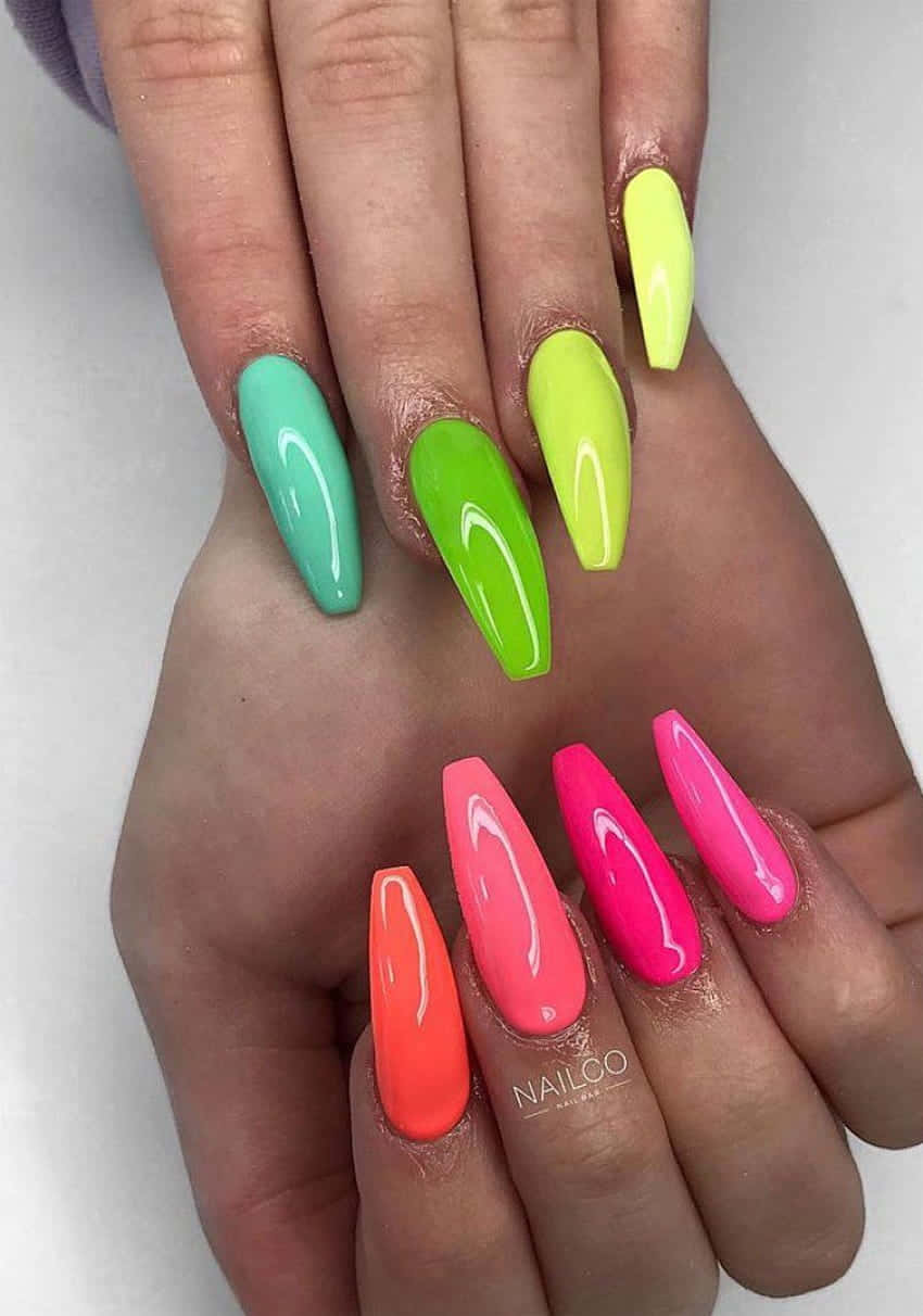 Neon Nail Designs For Summer Background