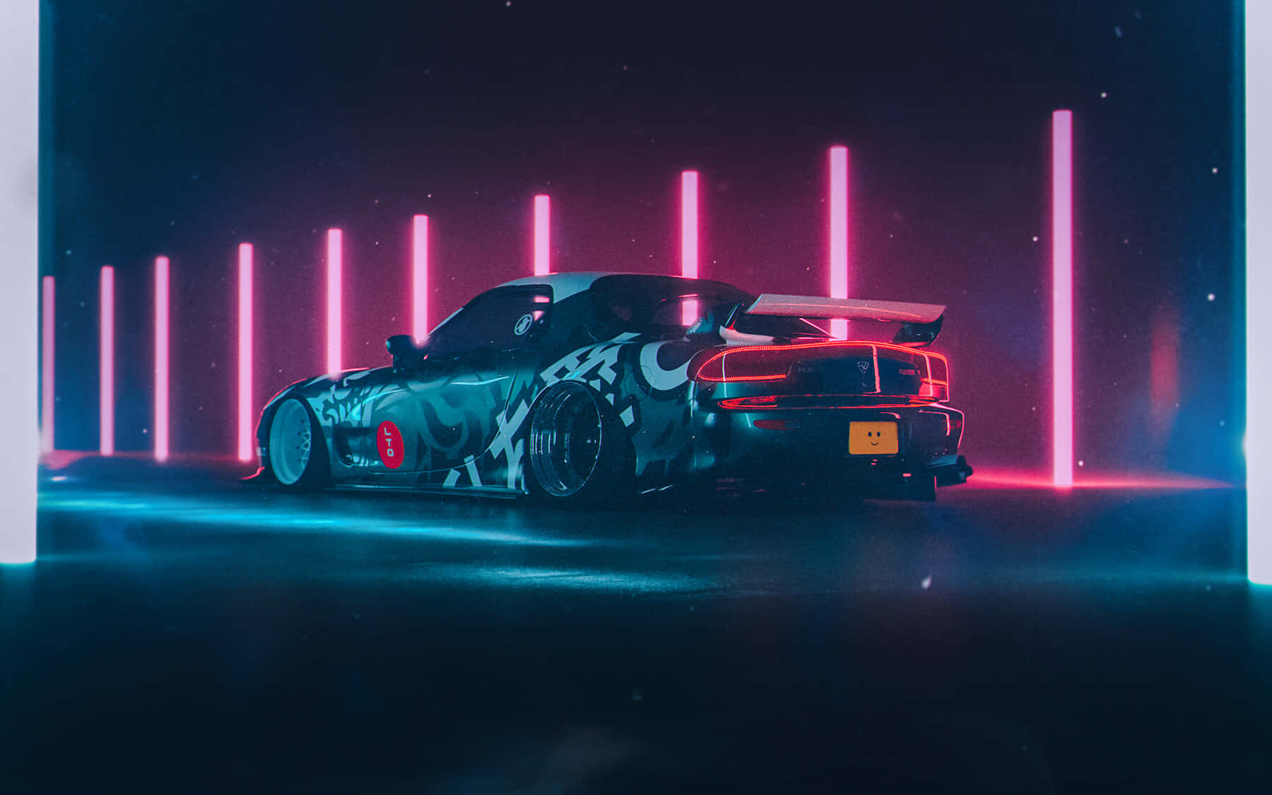 Neon Night Rx7 Drift Background