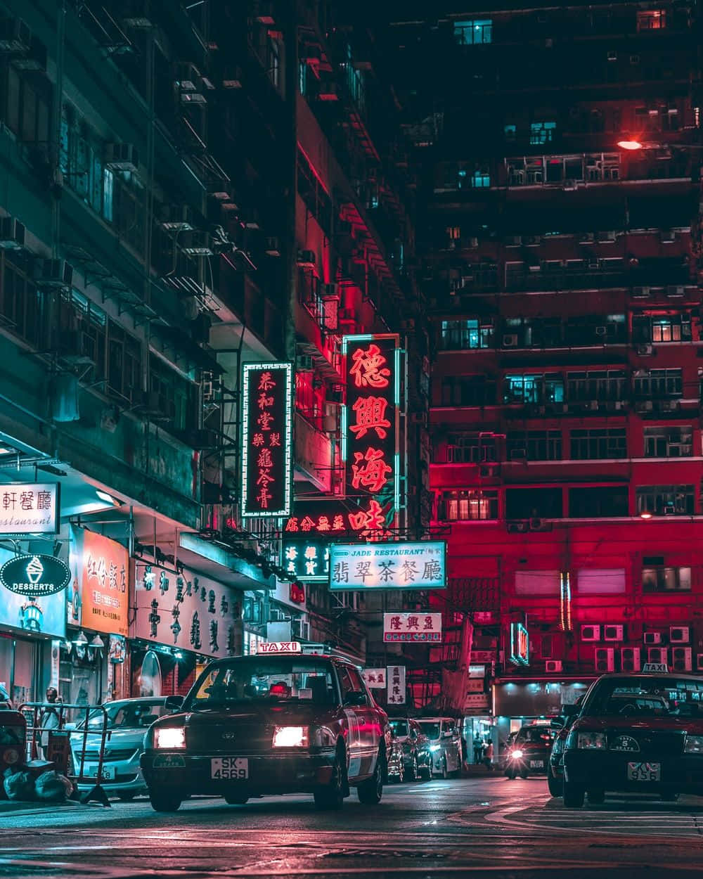 Neon Nightlife Urban Street Background