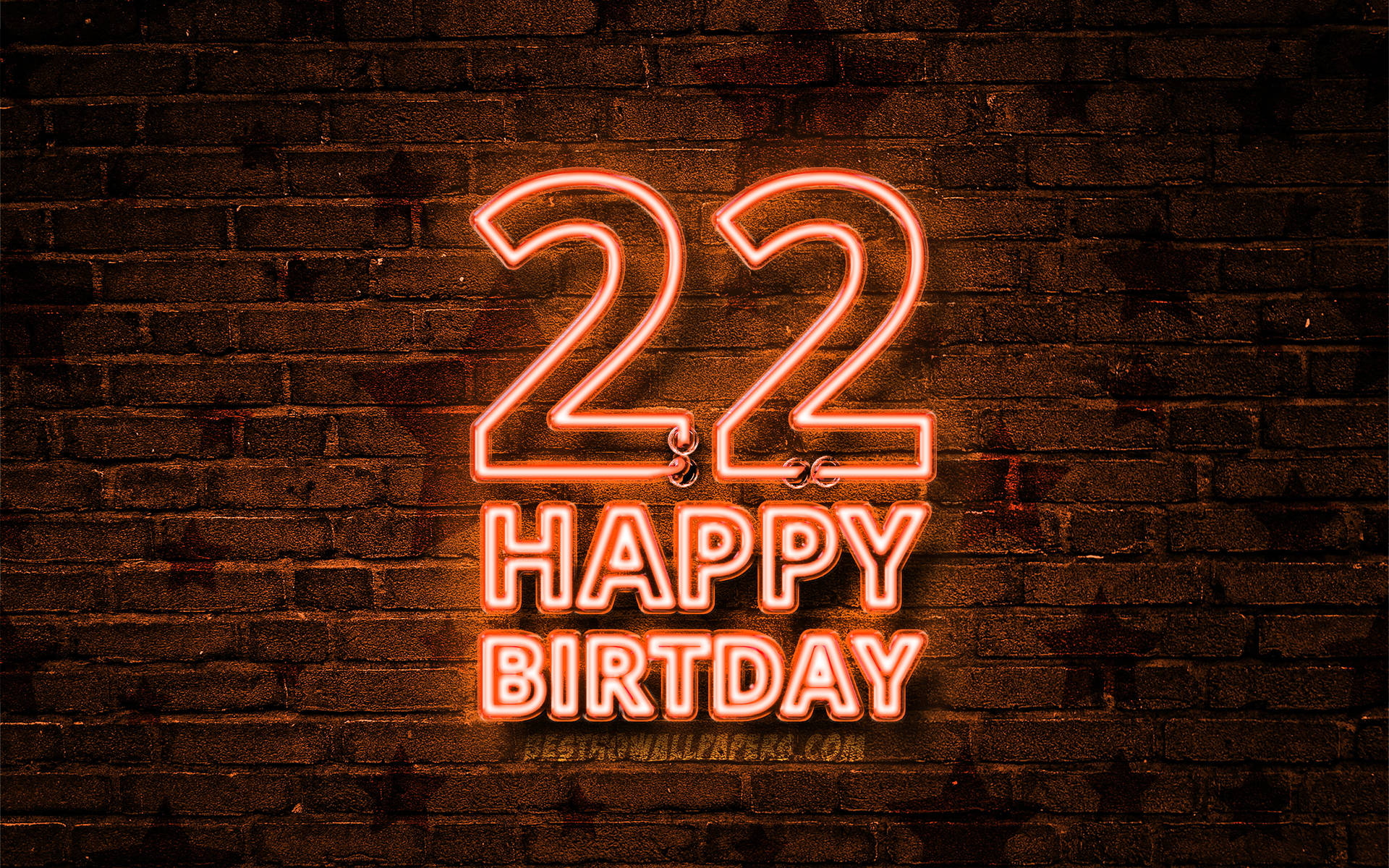 Neon Orange Aesthetic 22 Happy Birthday Background